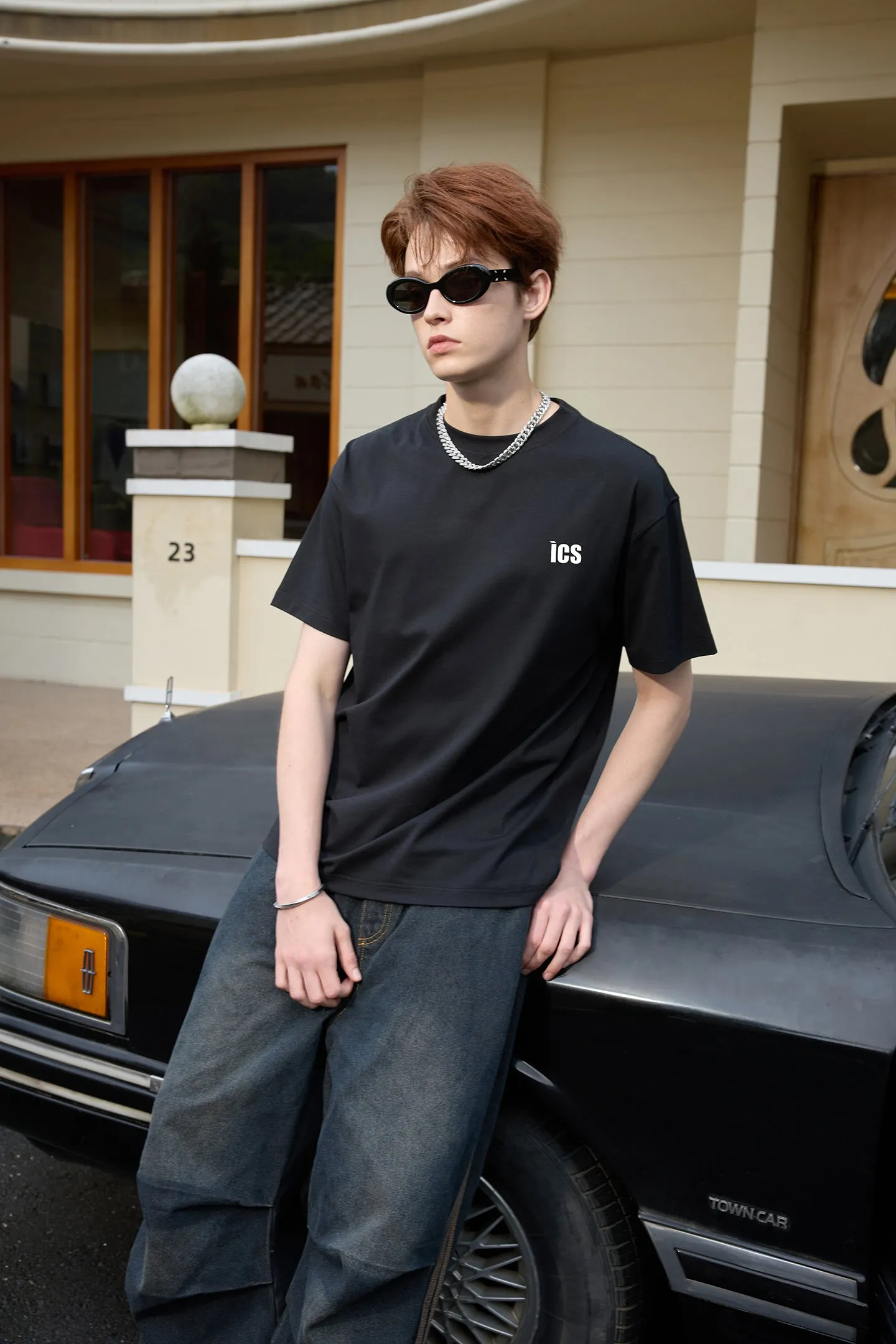 ICS Contrast Color Slogan T-shirt