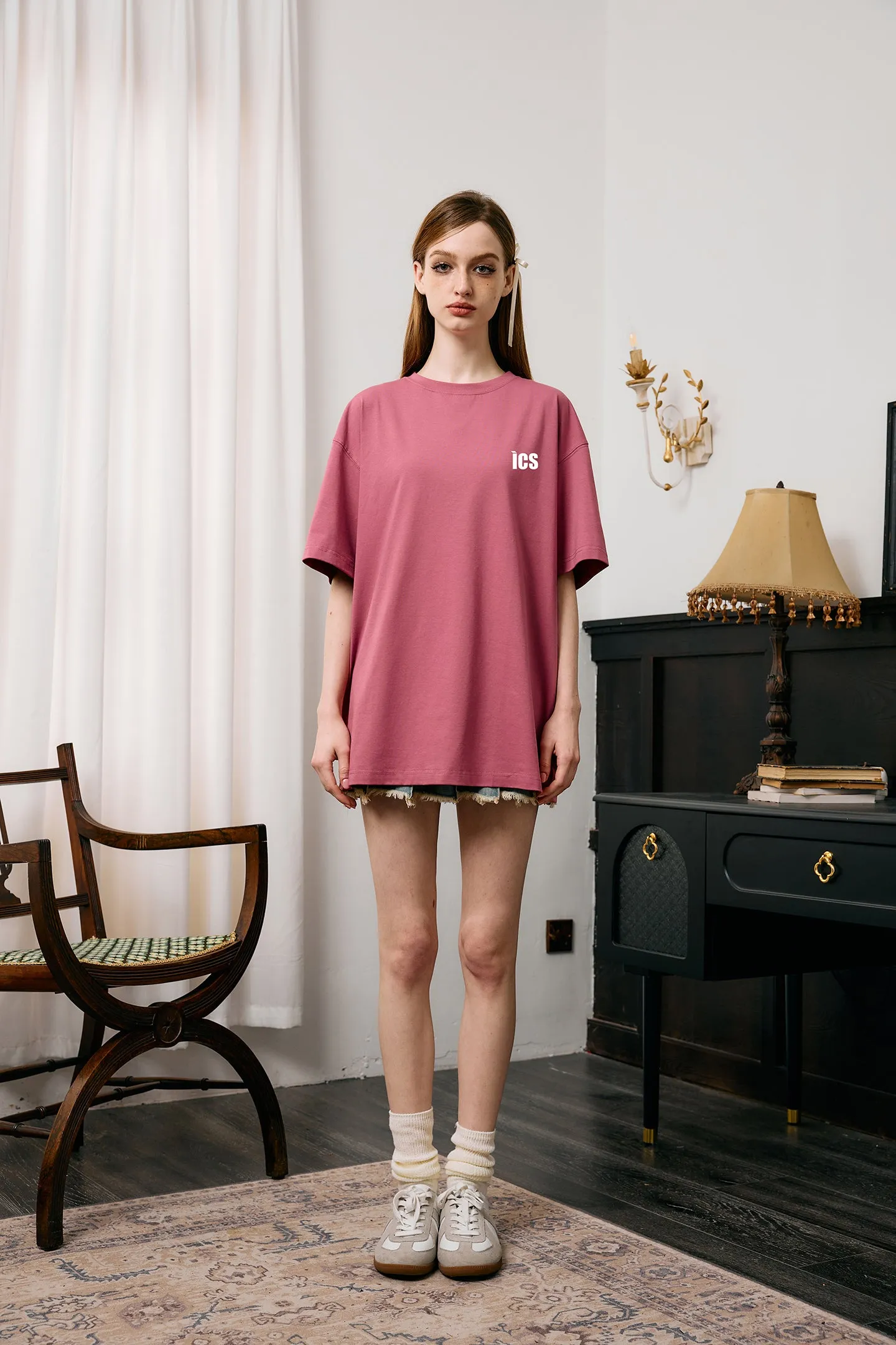 ICS Contrast Color Slogan T-shirt