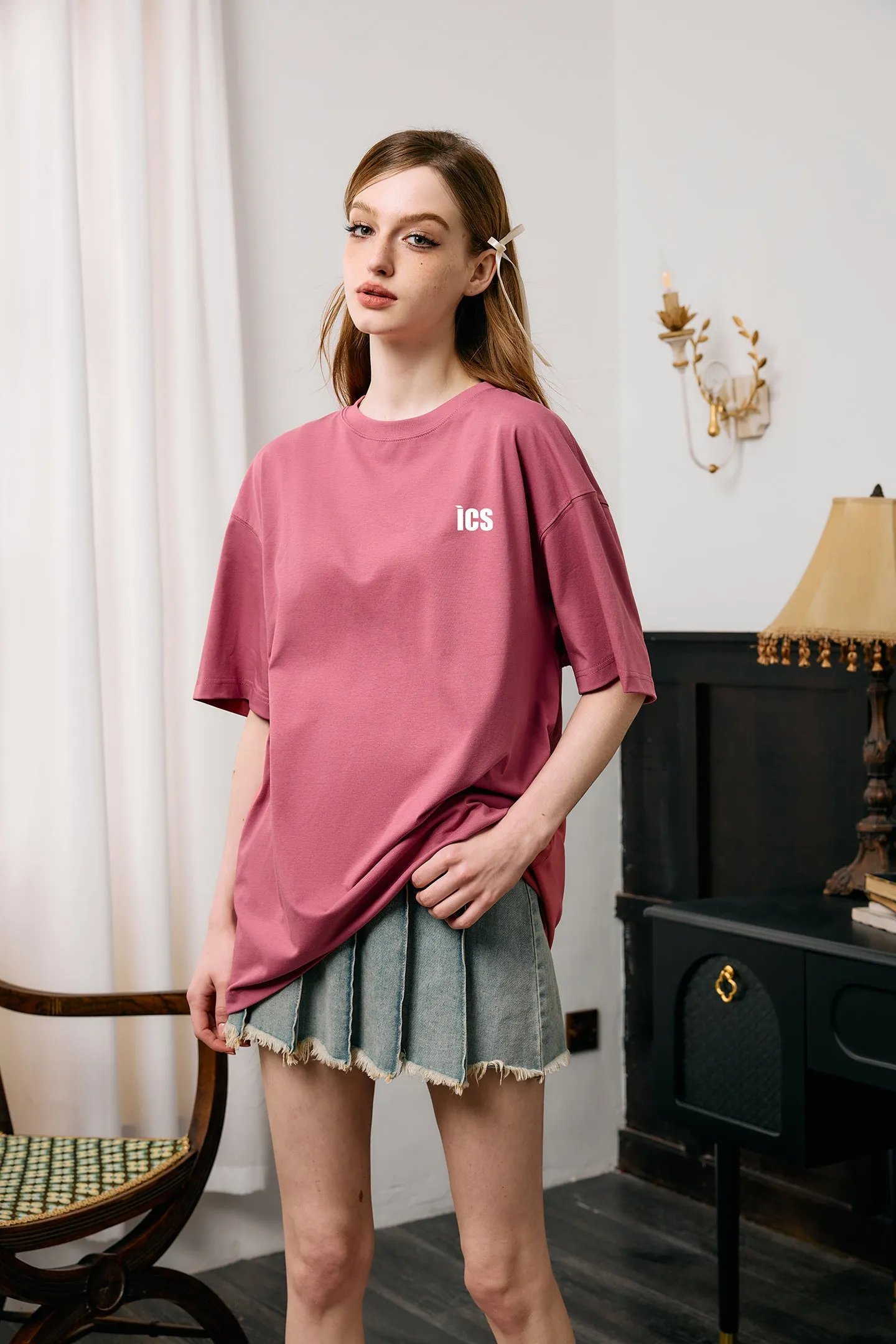 ICS Contrast Color Slogan T-shirt