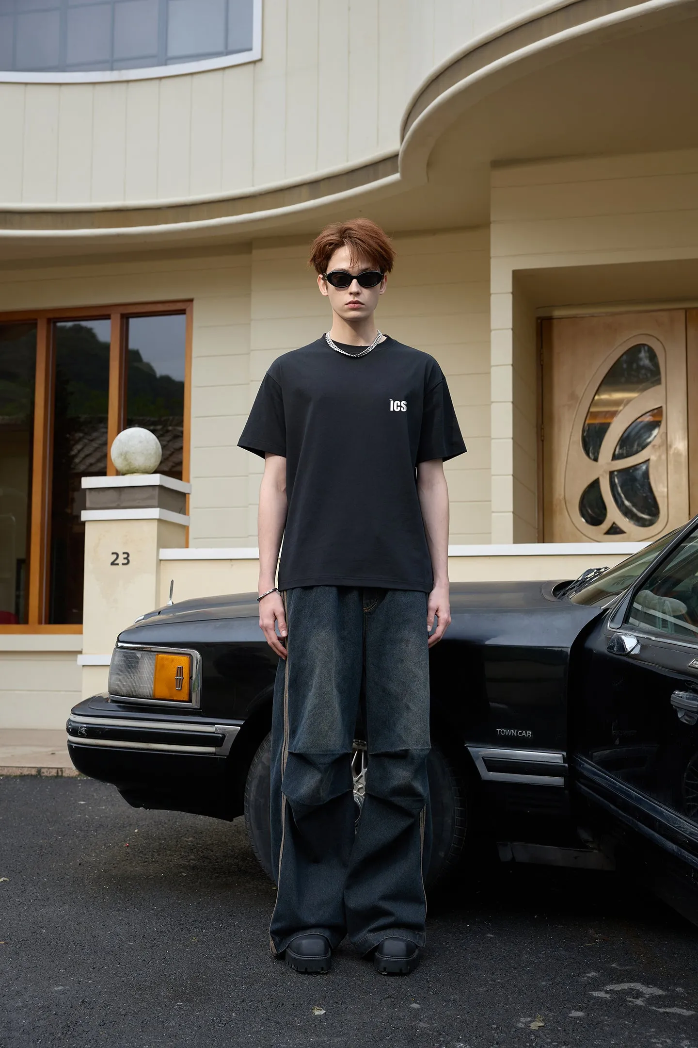 ICS Contrast Color Slogan T-shirt