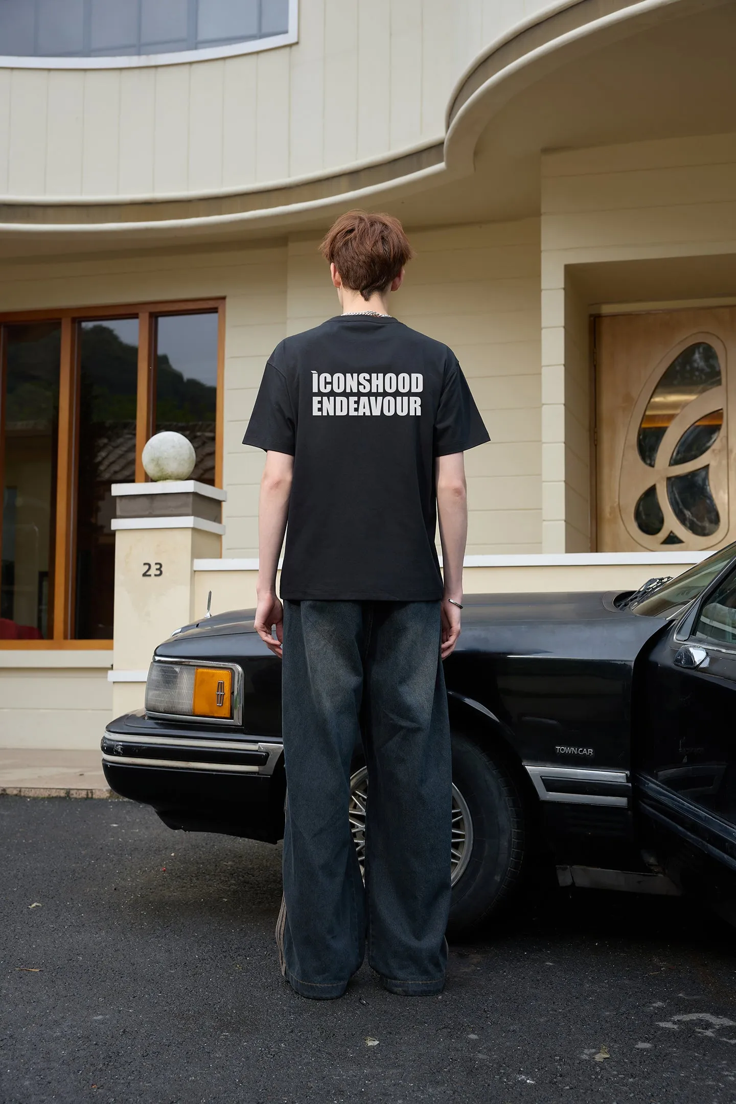 ICS Contrast Color Slogan T-shirt