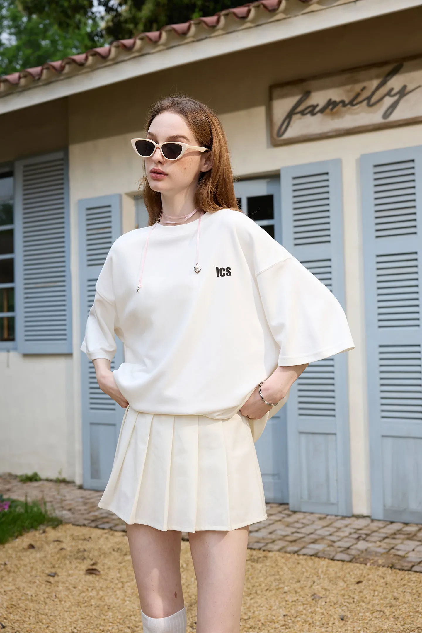 ICS Contrast Color Slogan T-shirt