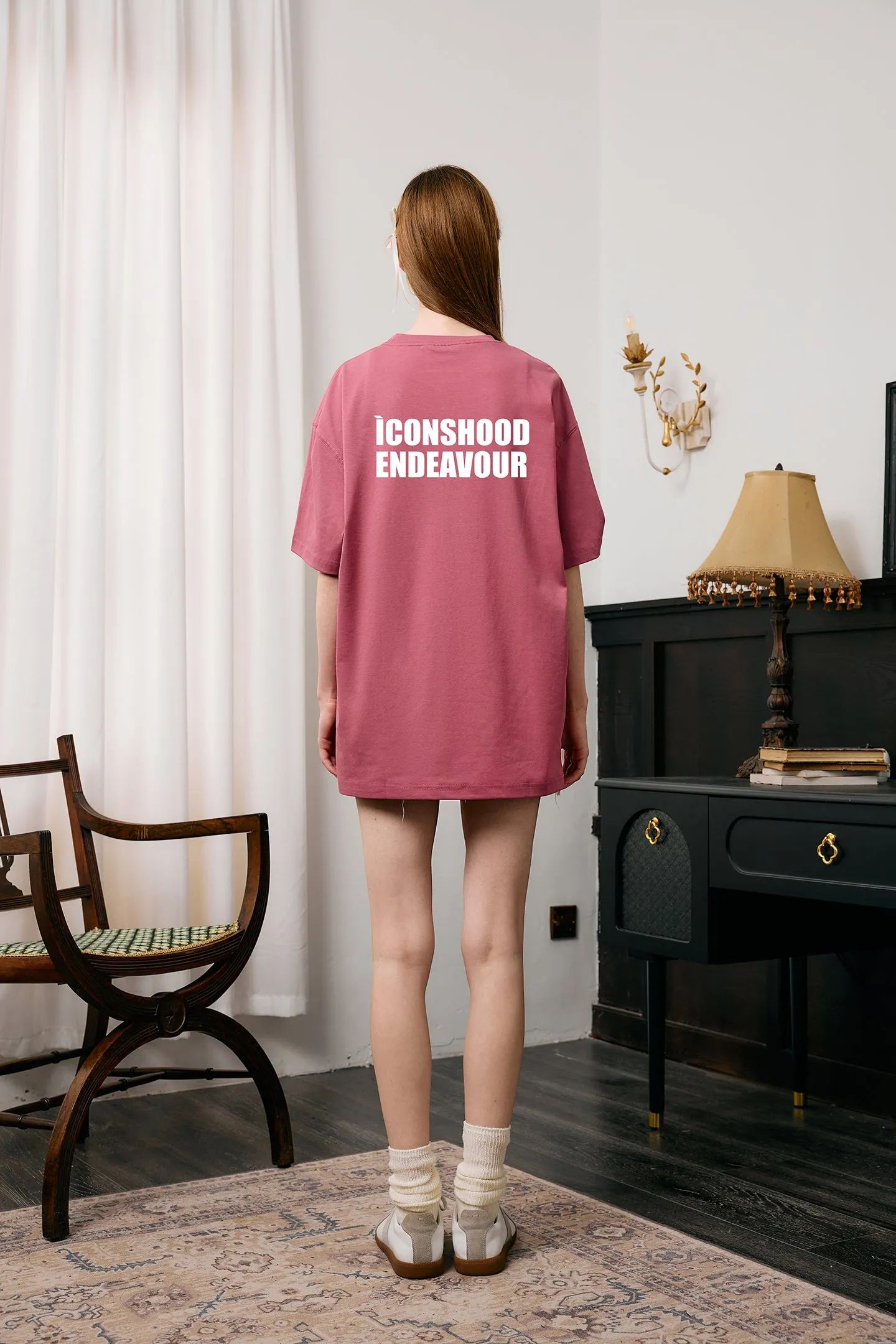 ICS Contrast Color Slogan T-shirt