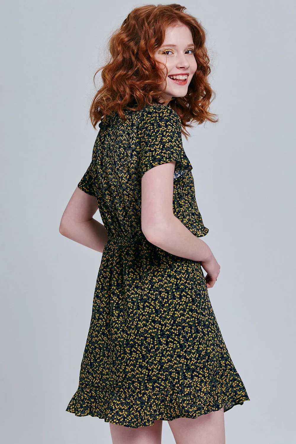 Judi Floral Print Tie Front Dress