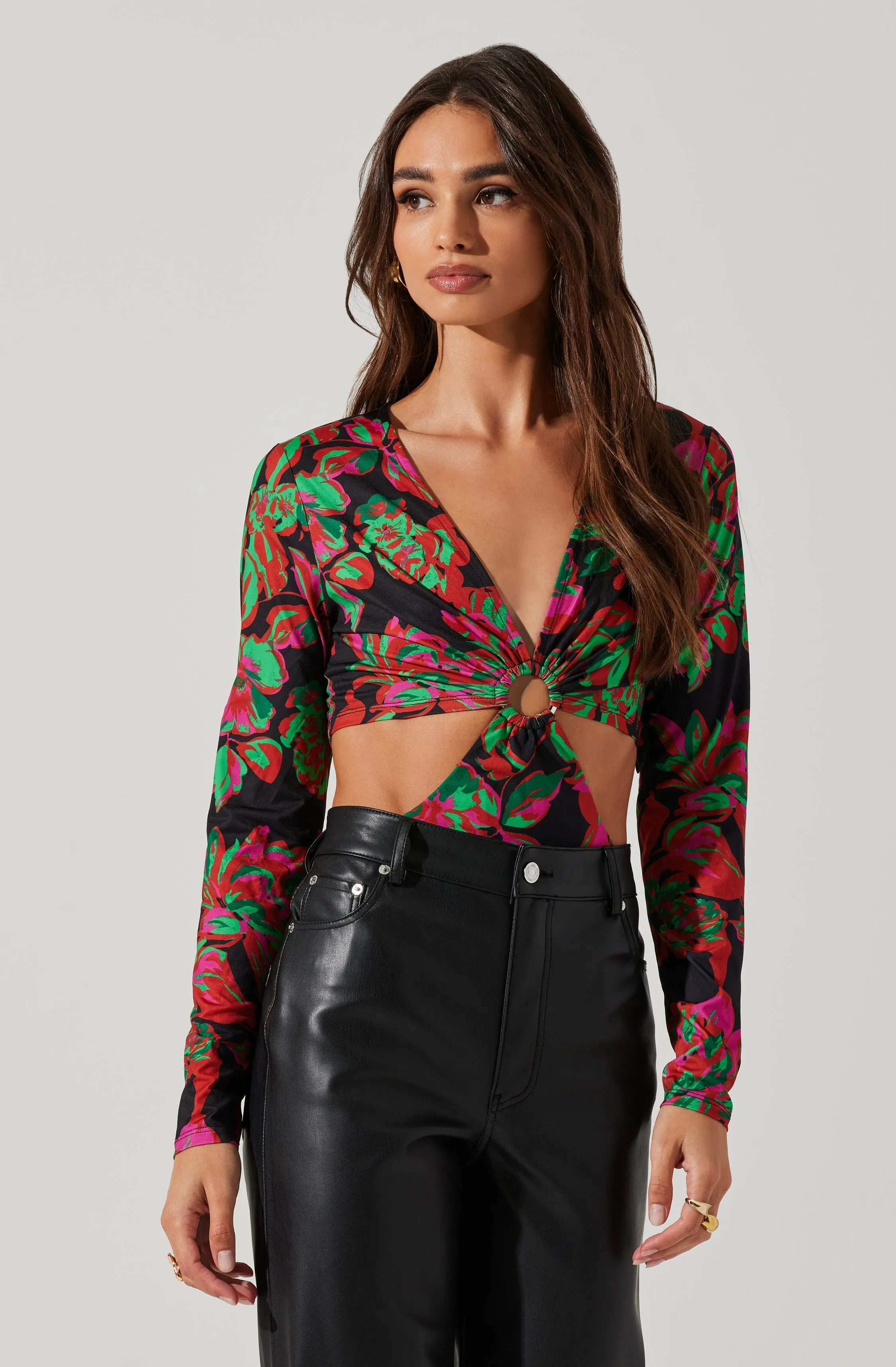 Kiara O-Ring Cutout Long Sleeve Bodysuit