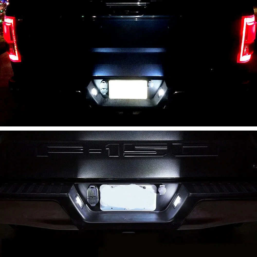 LED License Plate Lights Tag Light Lamp Assembly for 2015-2021 Ford F-150 Models Smoke Lens