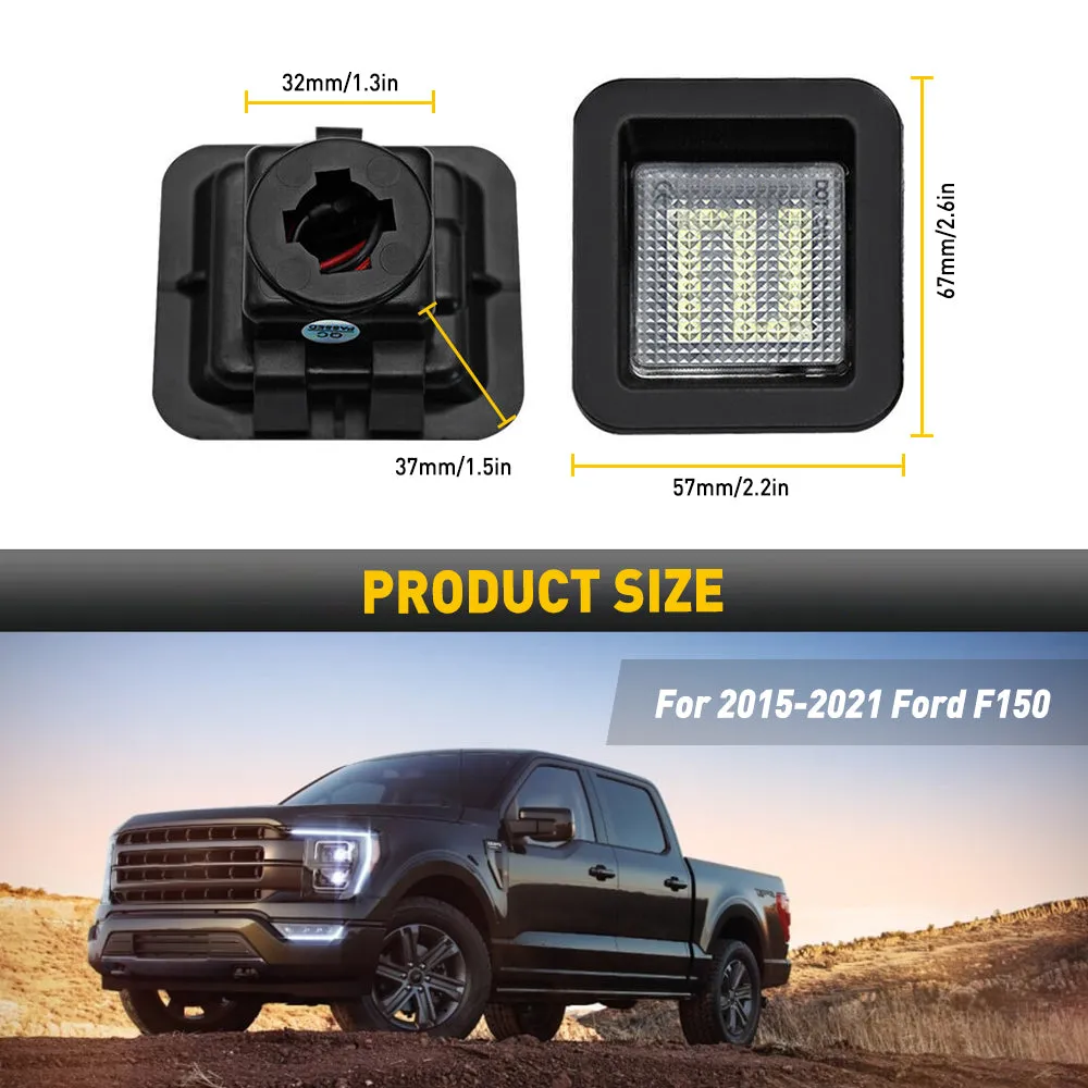 LED License Plate Lights Tag Light Lamp Assembly for 2015-2021 Ford F-150 Models Smoke Lens