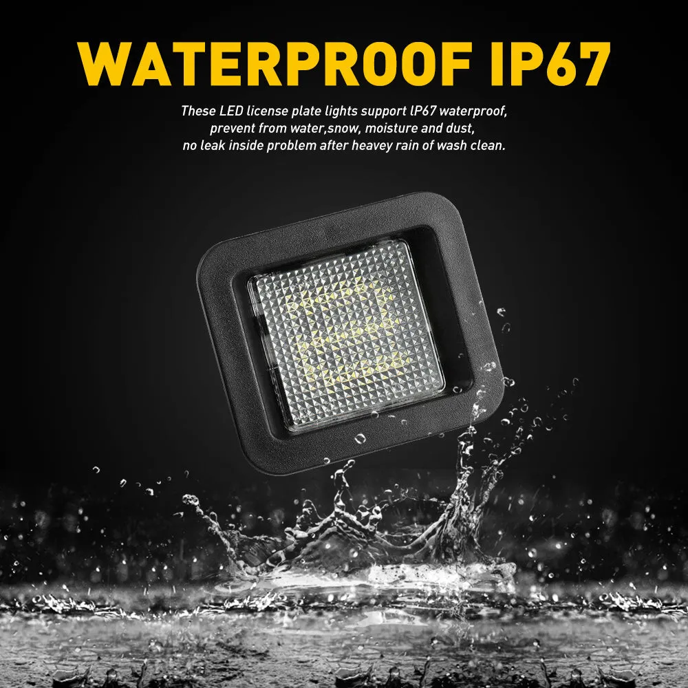 LED License Plate Lights Tag Light Lamp Assembly for 2015-2021 Ford F-150 Models Smoke Lens