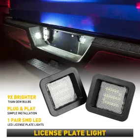 LED License Plate Lights Tag Light Lamp Assembly for 2015-2021 Ford F-150 Models Smoke Lens