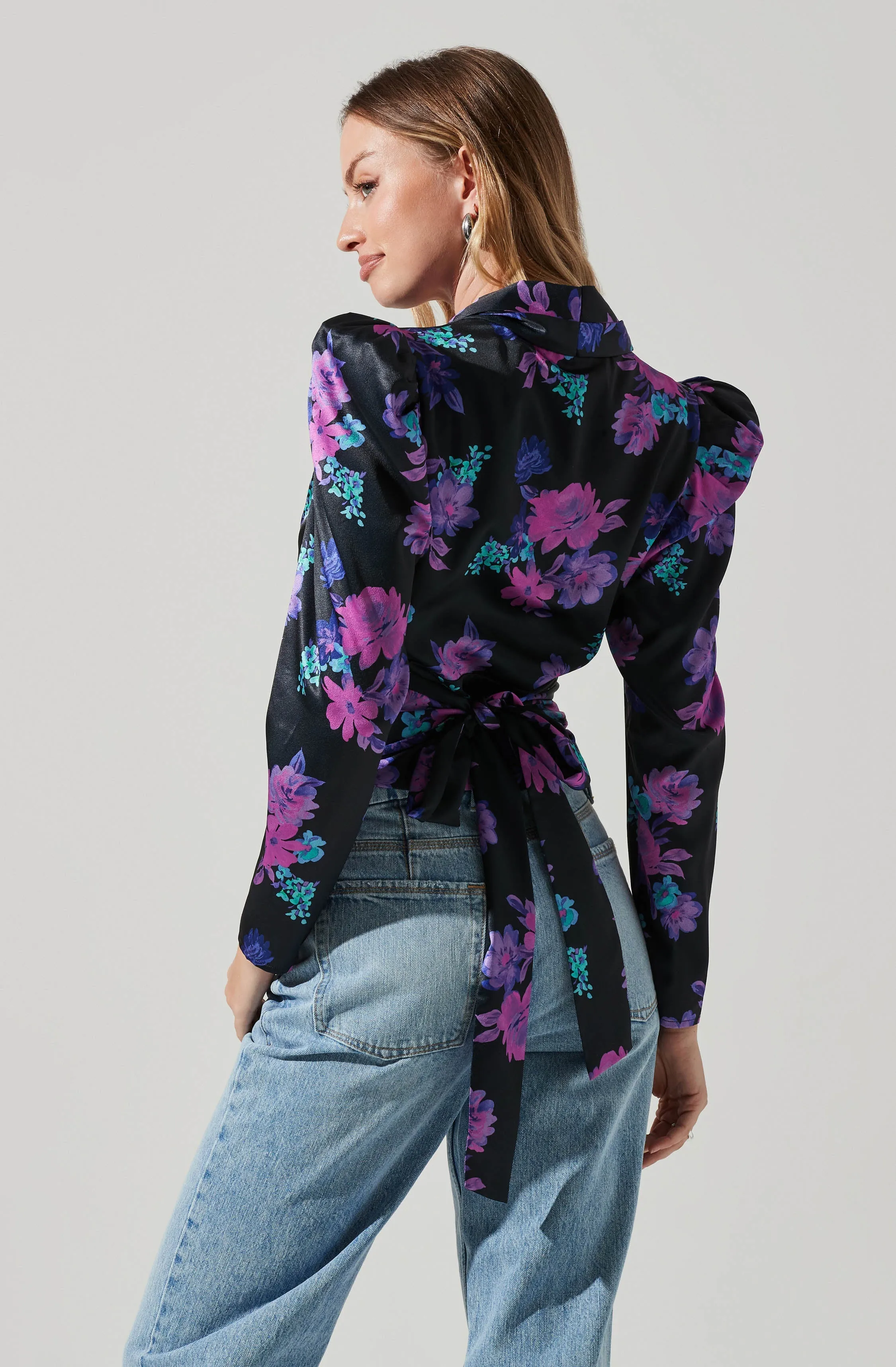 Lili Floral Puff Sleeve Tie Waist Top