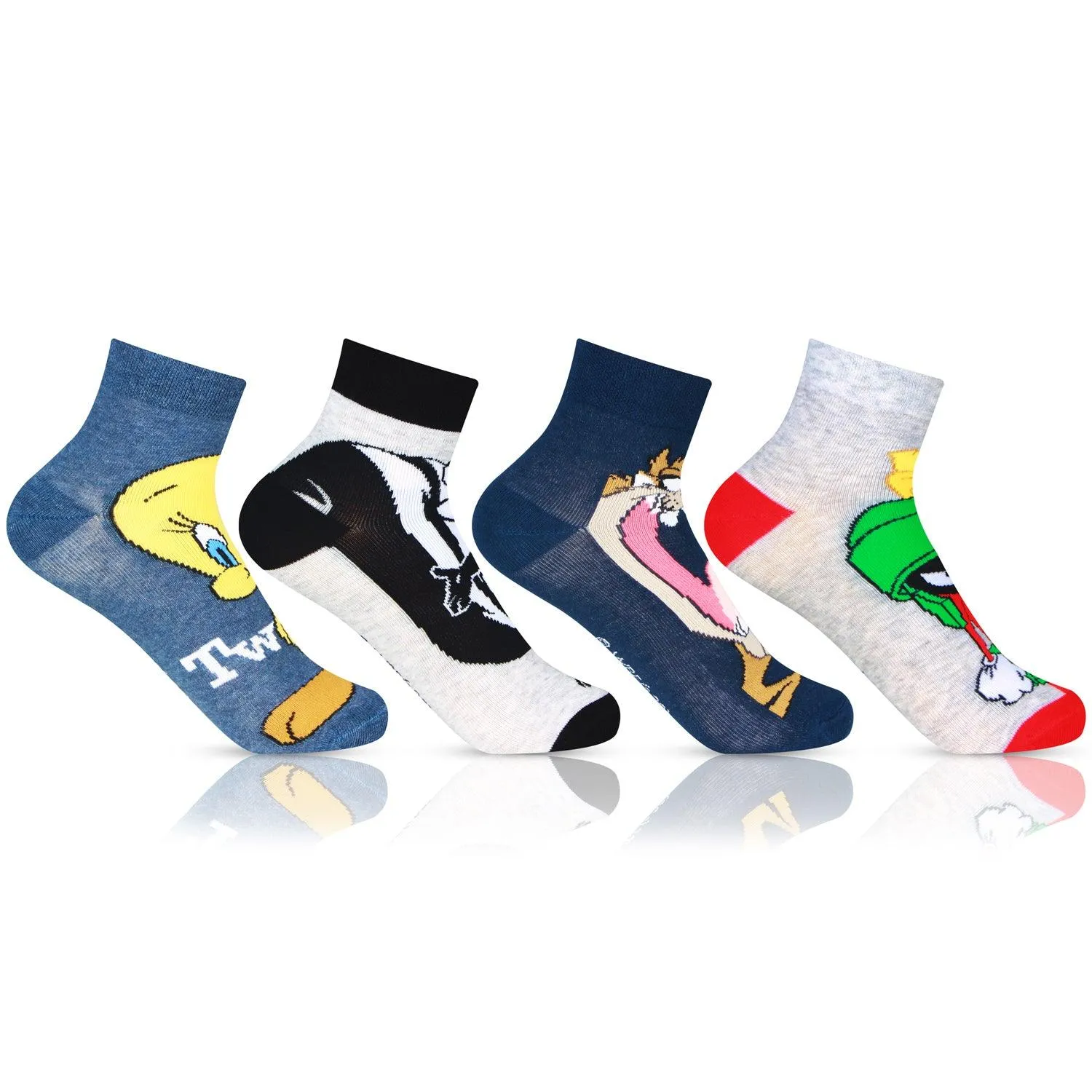 Looney Tunes Ankle Cotton Socks For Kids - Pack Of 4