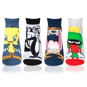 Looney Tunes Ankle Cotton Socks For Kids - Pack Of 4