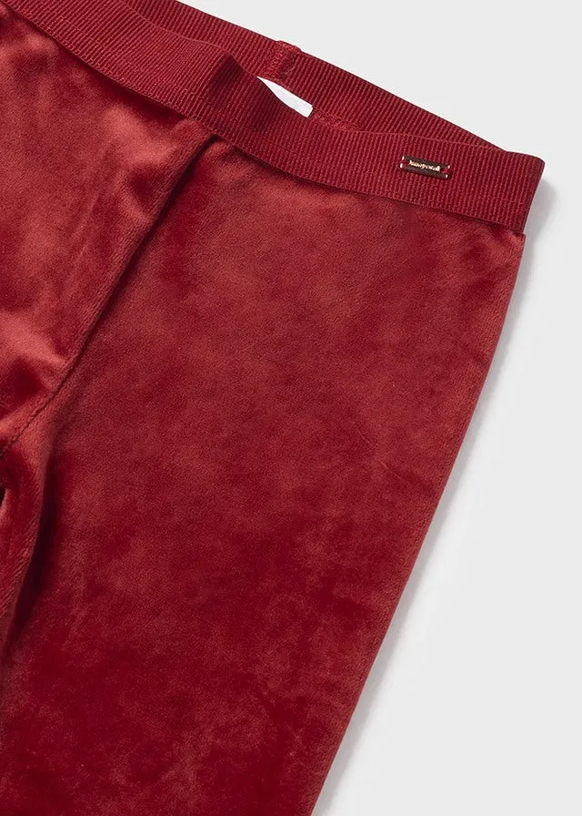 Mayoral 727 061 - Cherry Velvet Leggings