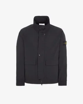 Micro Twill Hooded Jacket Black