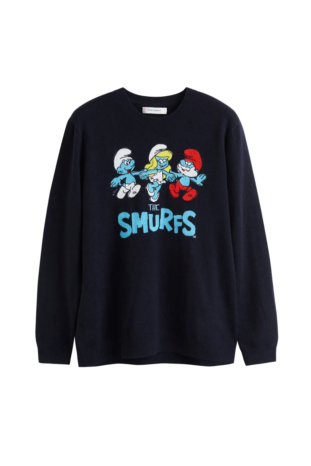 Navy Wool-Cashmere Smurfs Gang Sweater