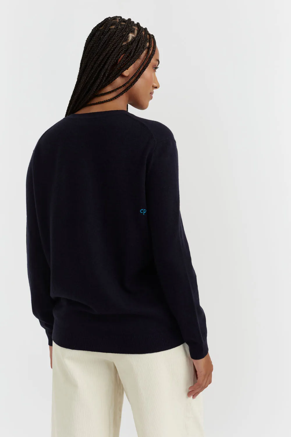 Navy Wool-Cashmere Smurfs Gang Sweater