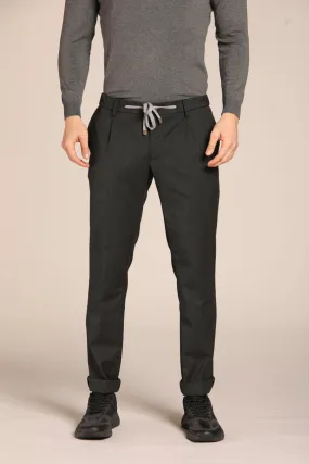 New York 1 Pinces City String men's chino jogger pants in technical wool with a regular fit