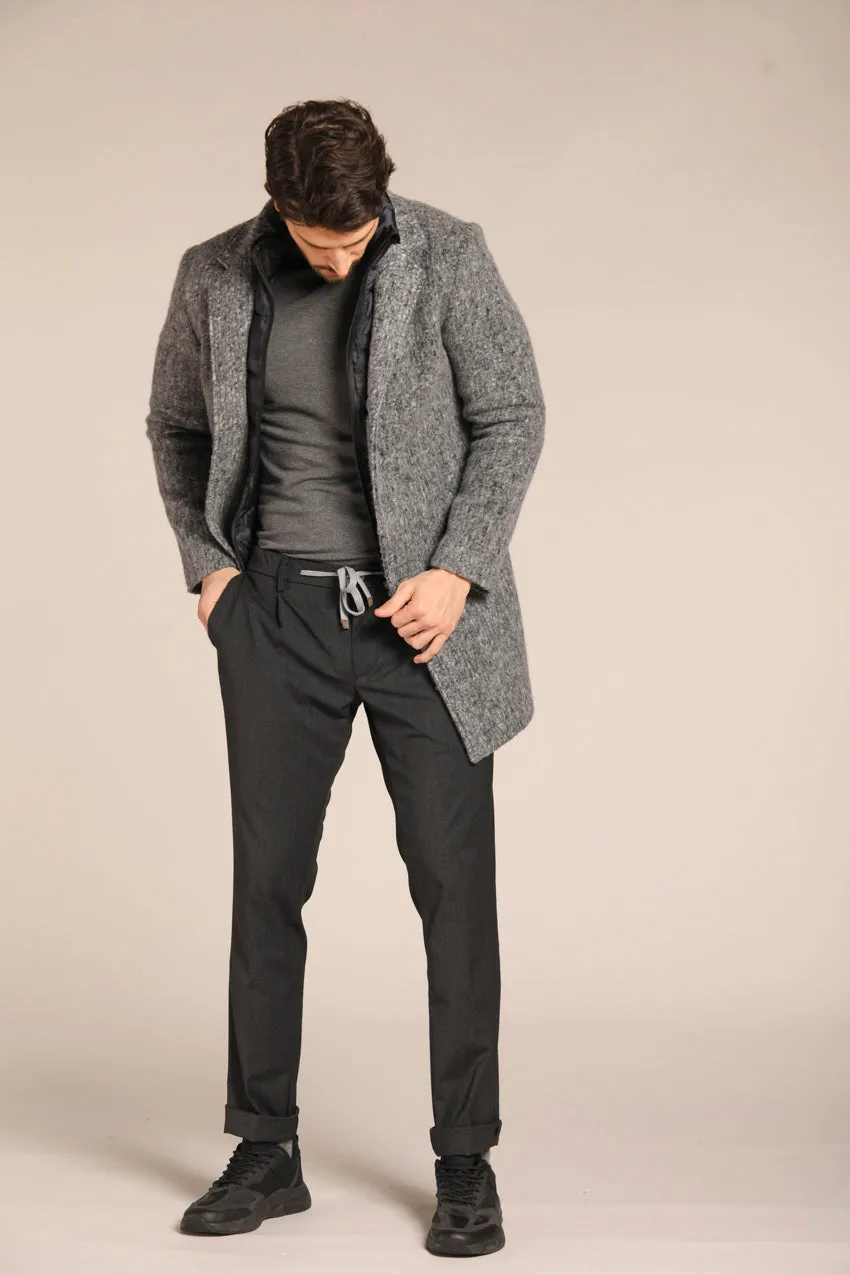 New York 1 Pinces City String men's chino jogger pants in technical wool with a regular fit