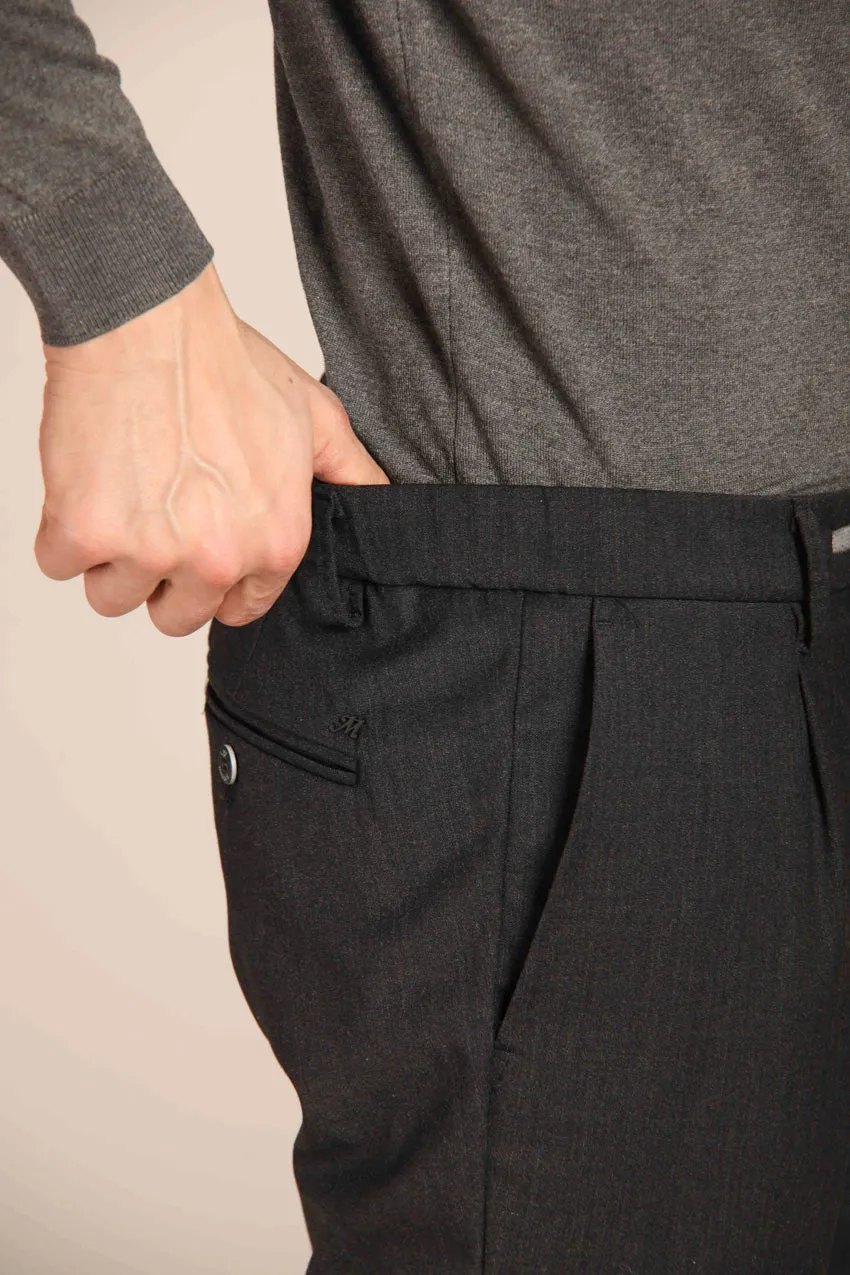 New York 1 Pinces City String men's chino jogger pants in technical wool with a regular fit