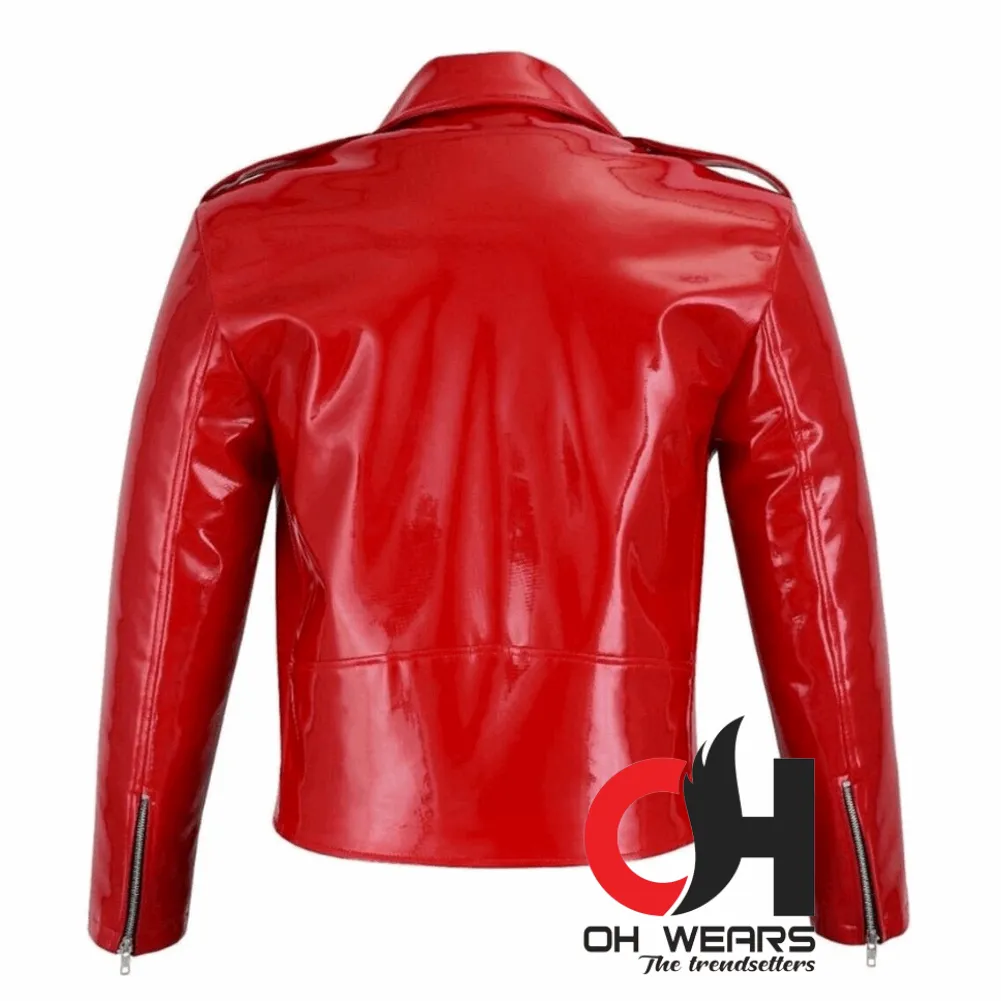 Red PVC Vinyl Jacket