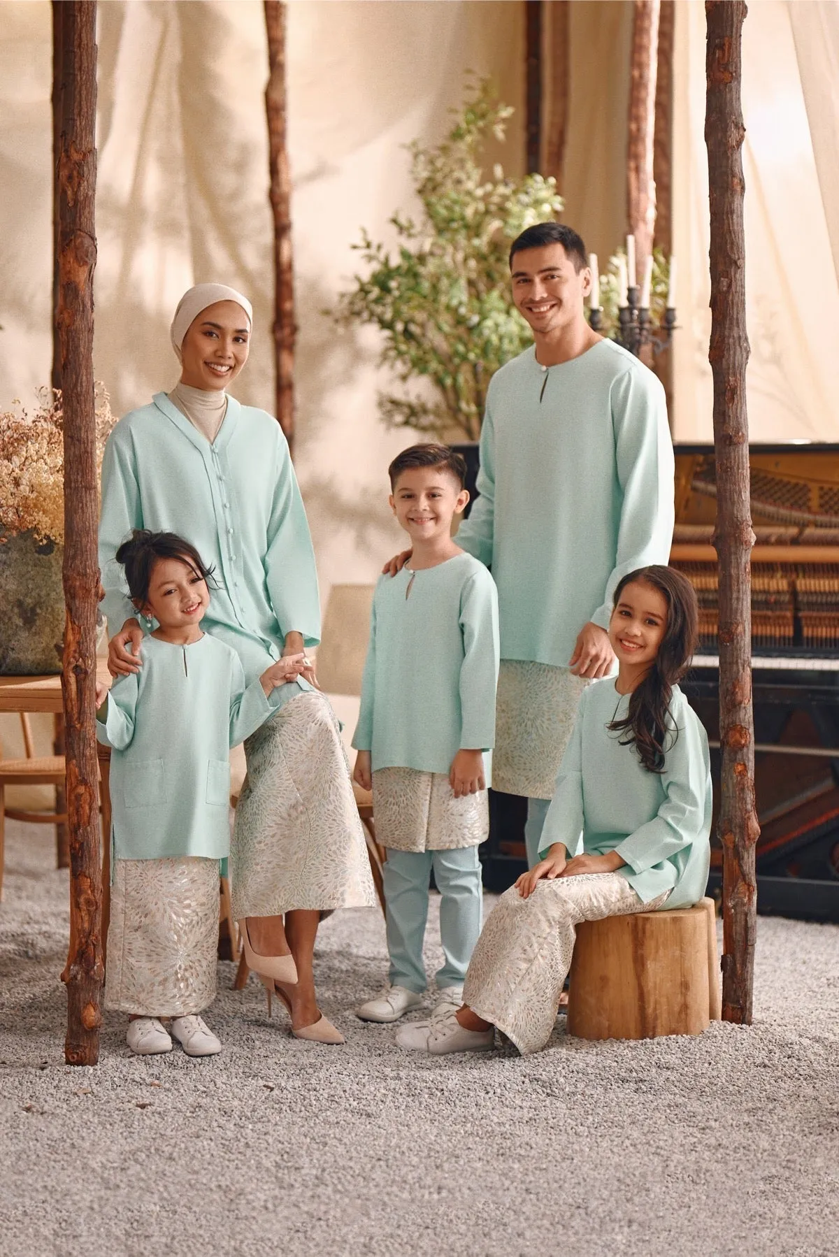 The Bayu Kurung Top - Tiffany Blue