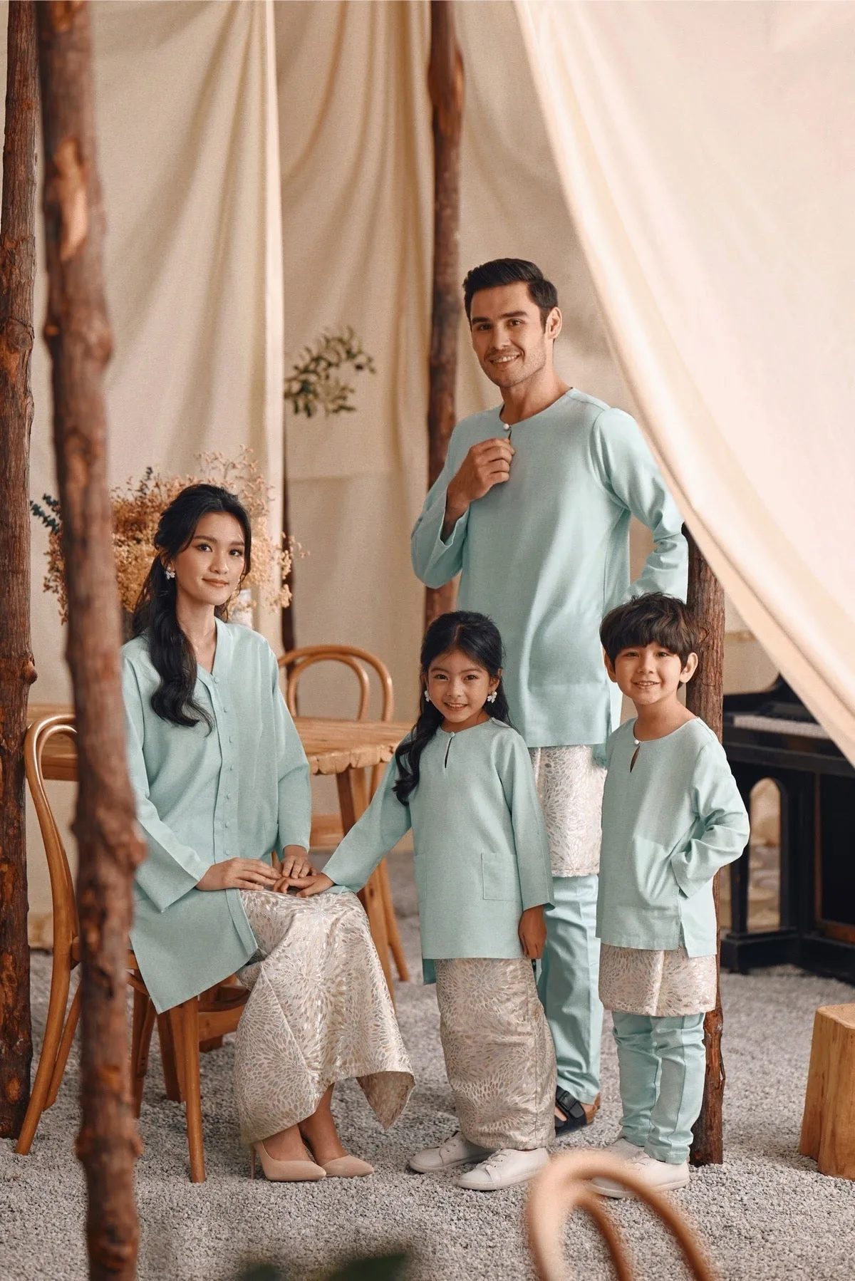 The Bayu Kurung Top - Tiffany Blue