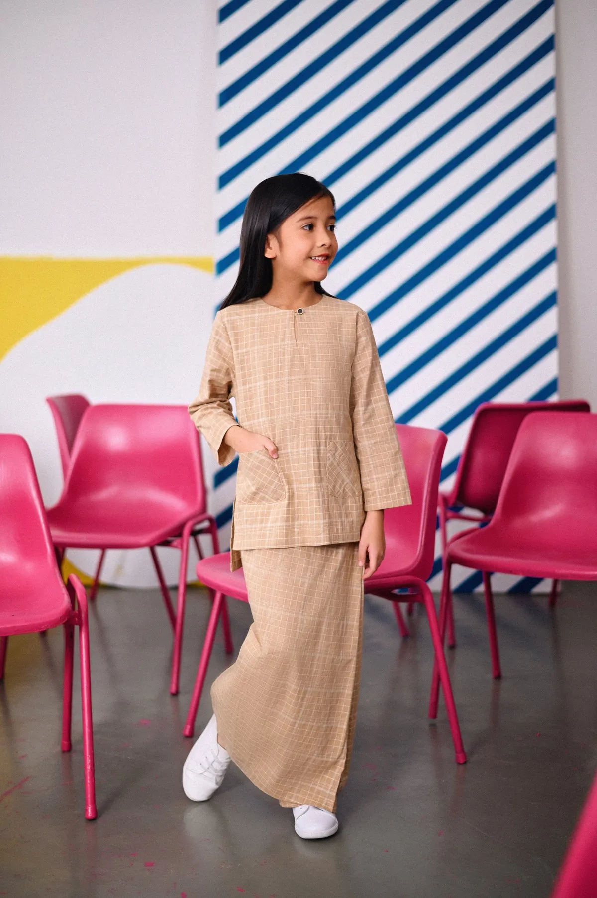The Dulu Kita Kurti - Kita Khaki Checked