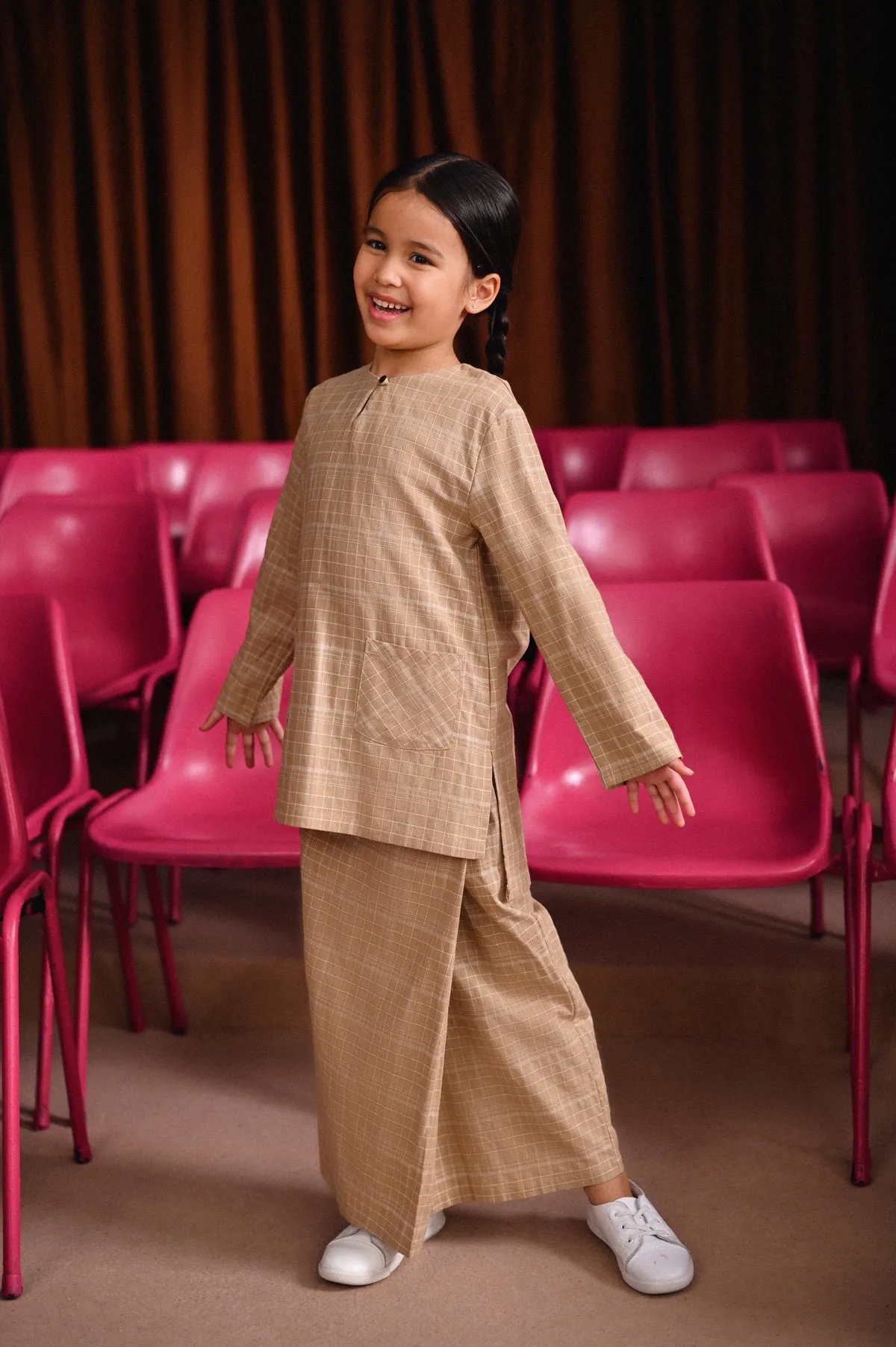 The Dulu Kita Kurti - Kita Khaki Checked