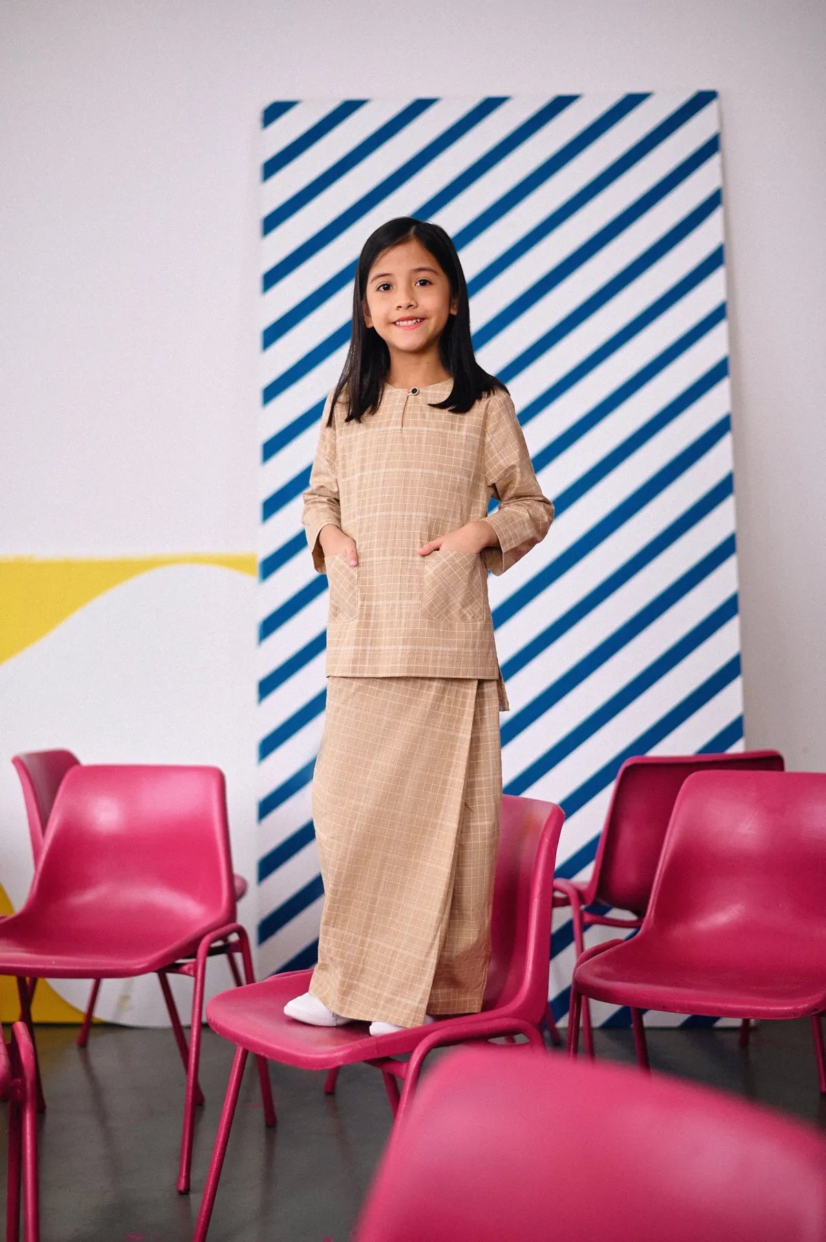 The Dulu Kita Kurti - Kita Khaki Checked