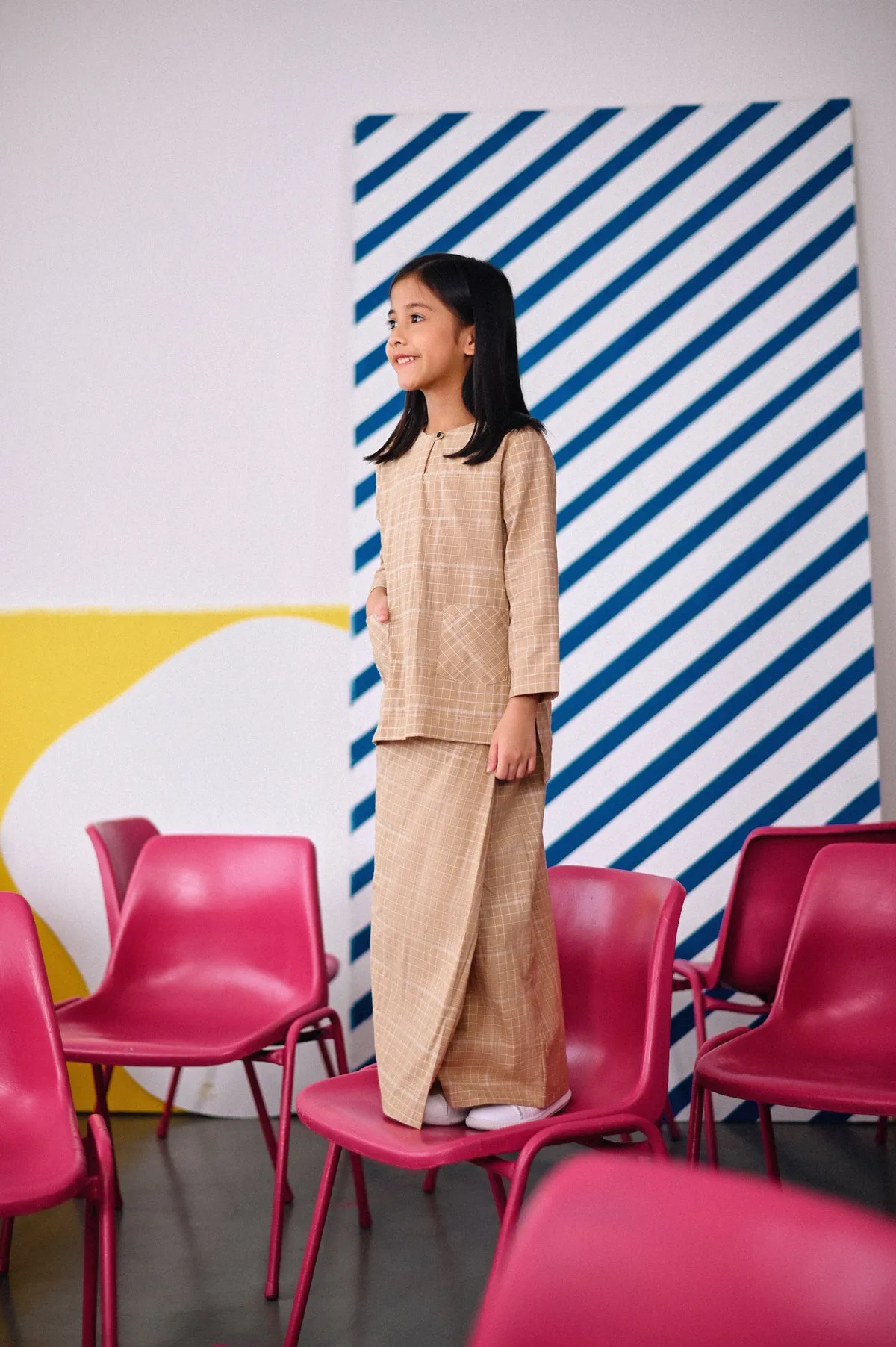 The Dulu Kita Kurti - Kita Khaki Checked