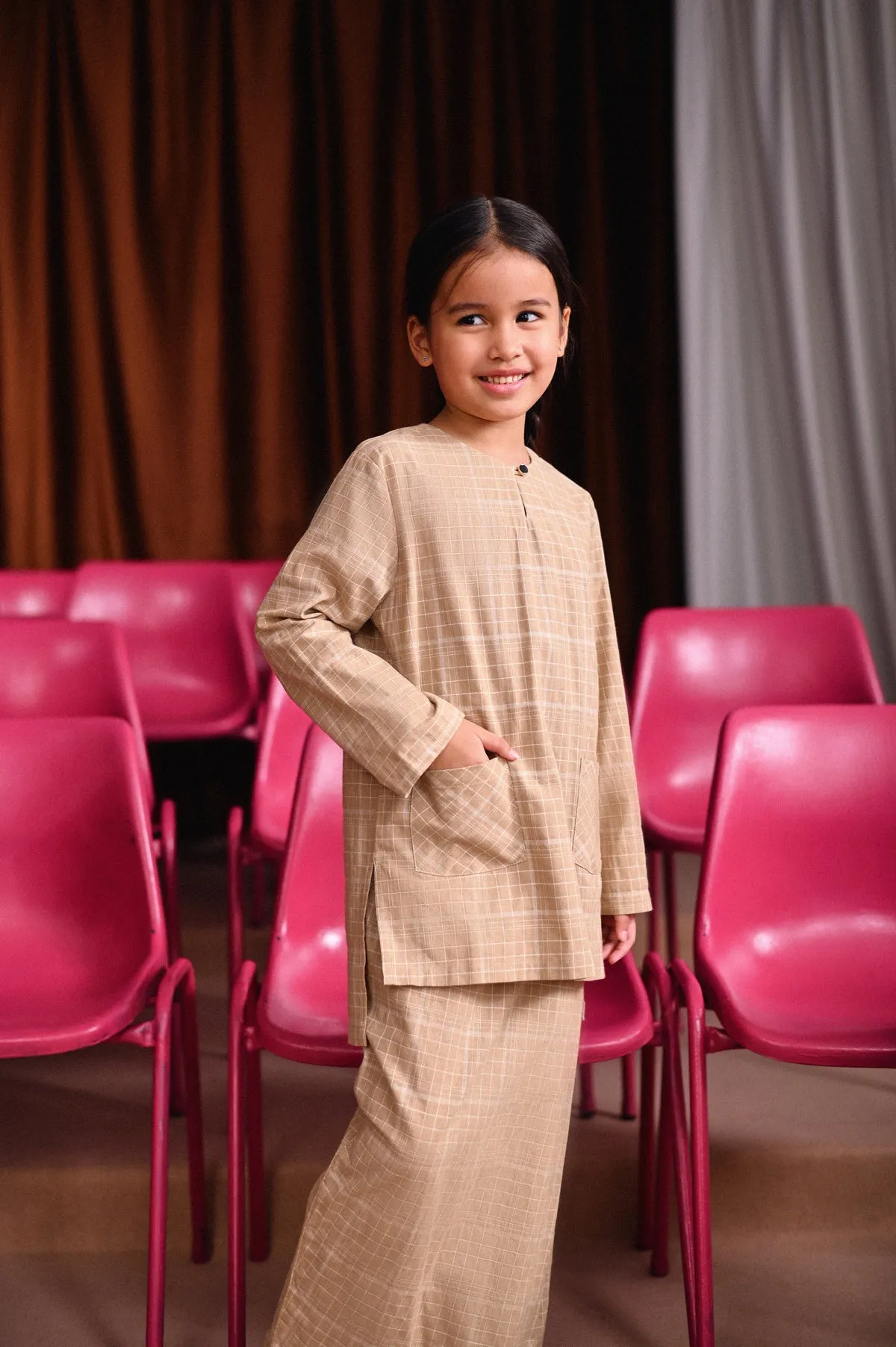 The Dulu Kita Kurti - Kita Khaki Checked