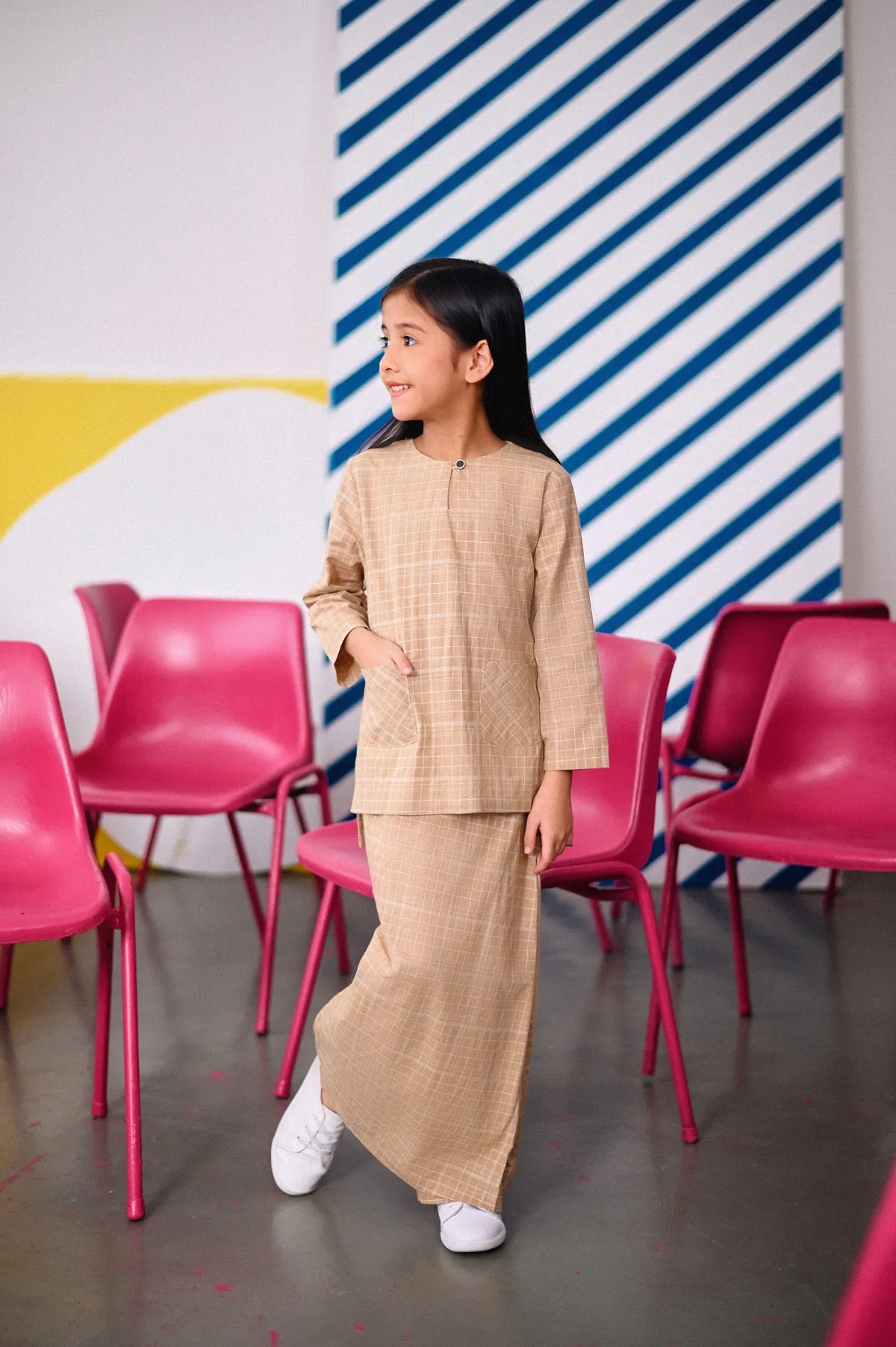 The Dulu Kita Kurti - Kita Khaki Checked