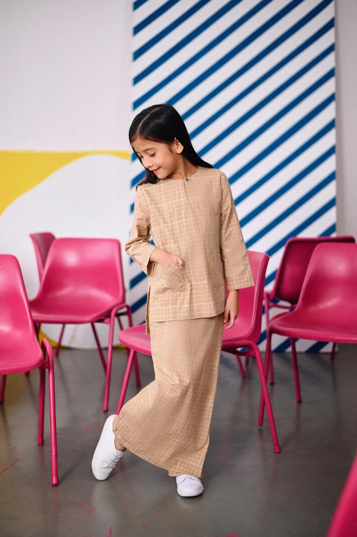 The Dulu Kita Kurti - Kita Khaki Checked