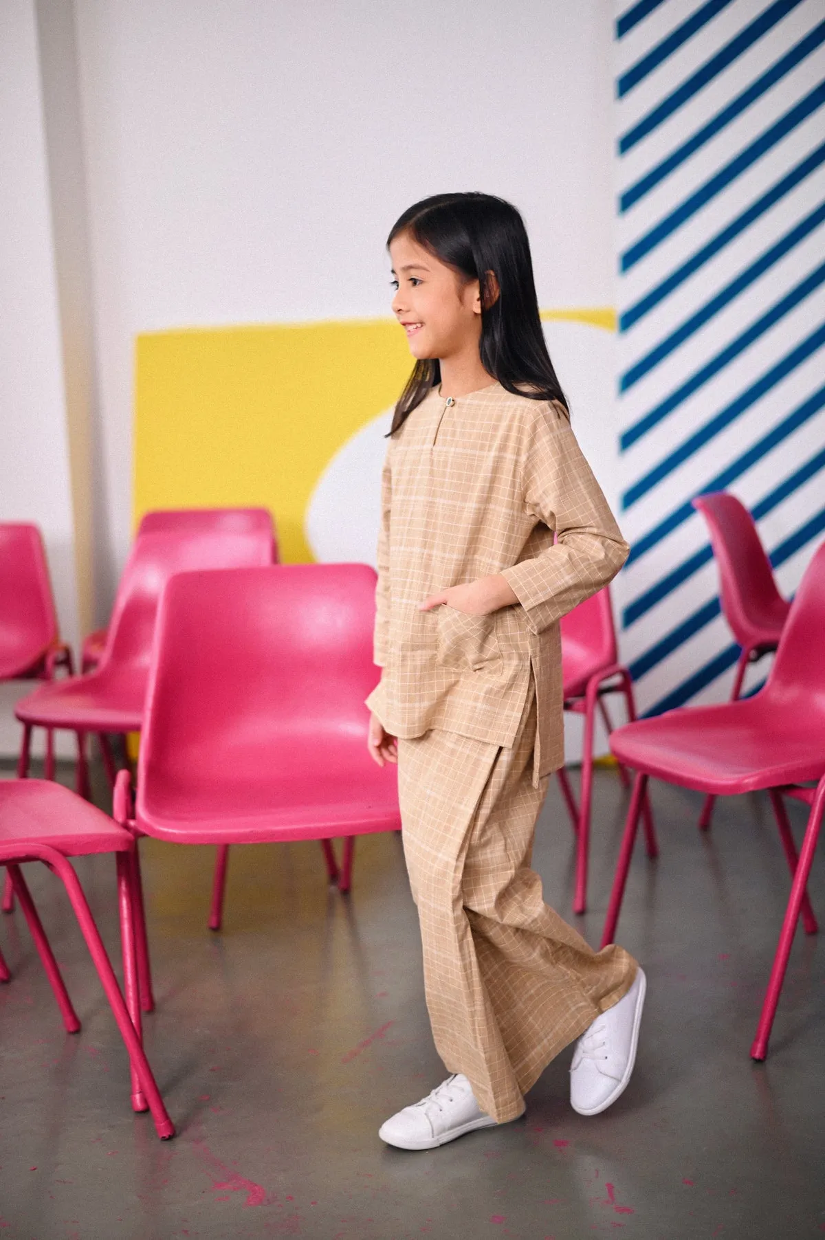 The Dulu Kita Kurti - Kita Khaki Checked