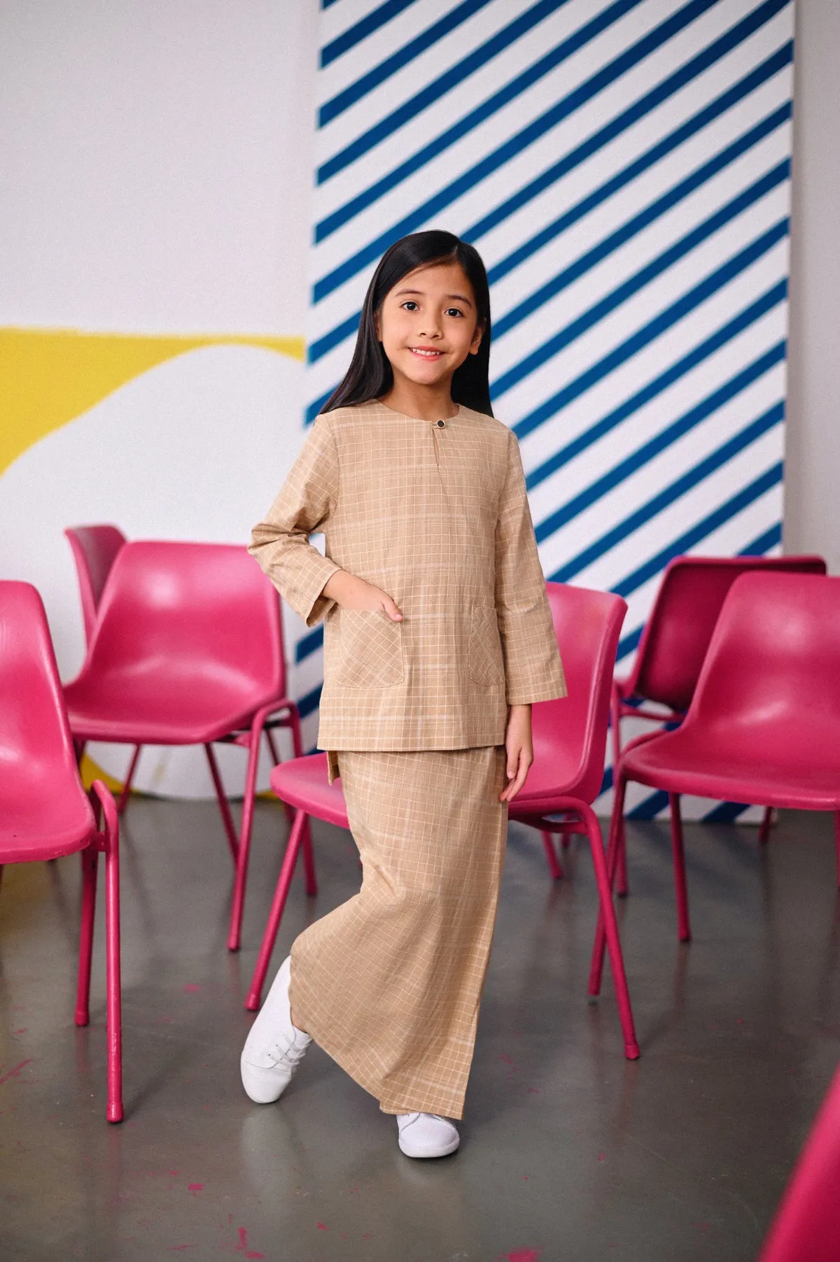 The Dulu Kita Kurti - Kita Khaki Checked