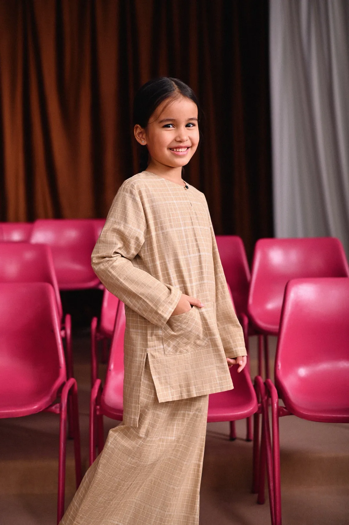 The Dulu Kita Kurti - Kita Khaki Checked