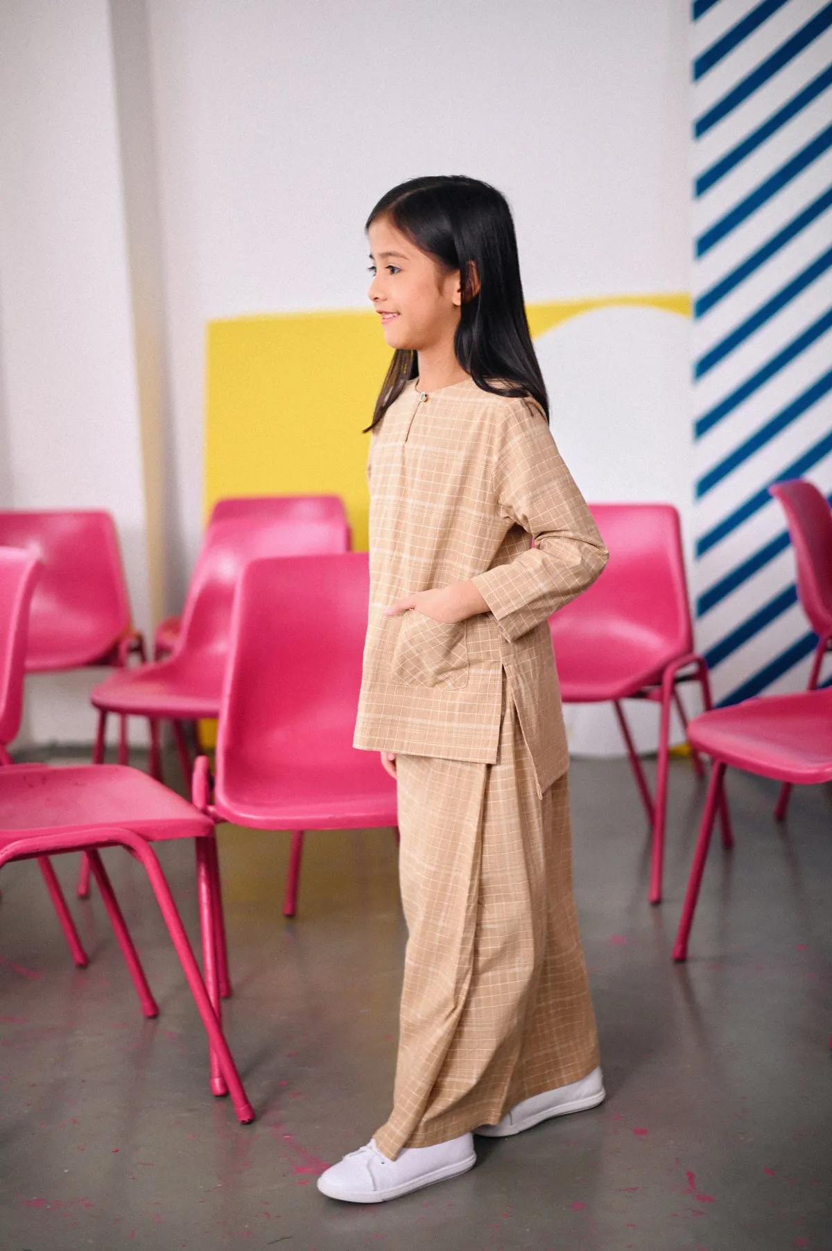 The Dulu Kita Kurti - Kita Khaki Checked