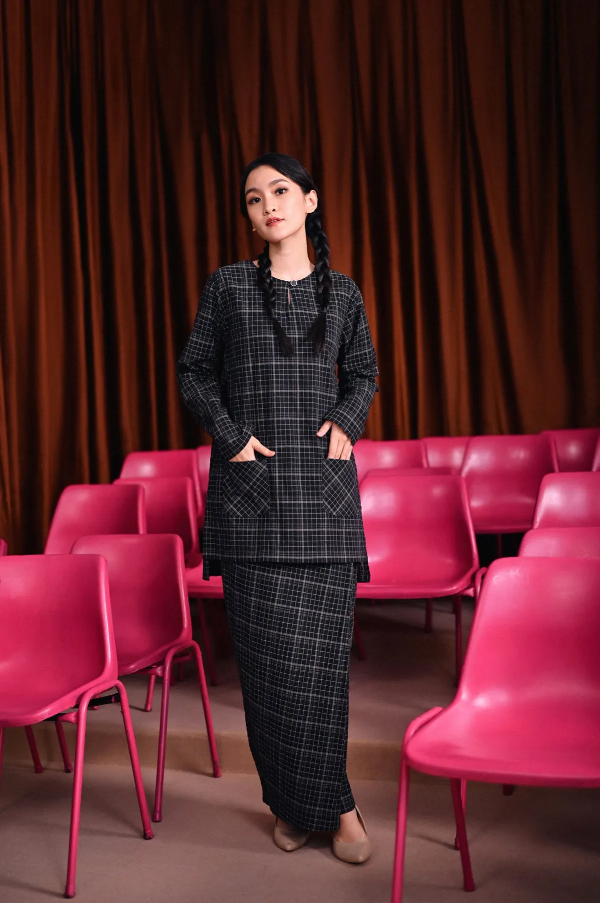 The Dulu Kita Women Kurti - Kita Black Checked