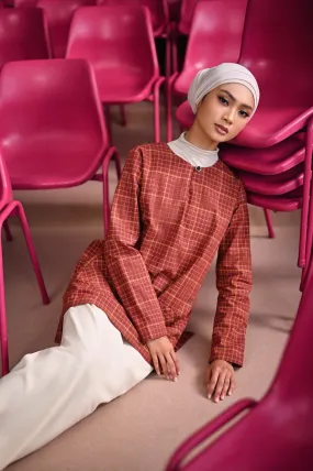 The Dulu Kita Women Kurti - Kita Brown Checked