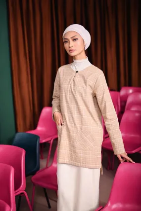 The Dulu Kita Women Kurti - Kita Khaki Checked