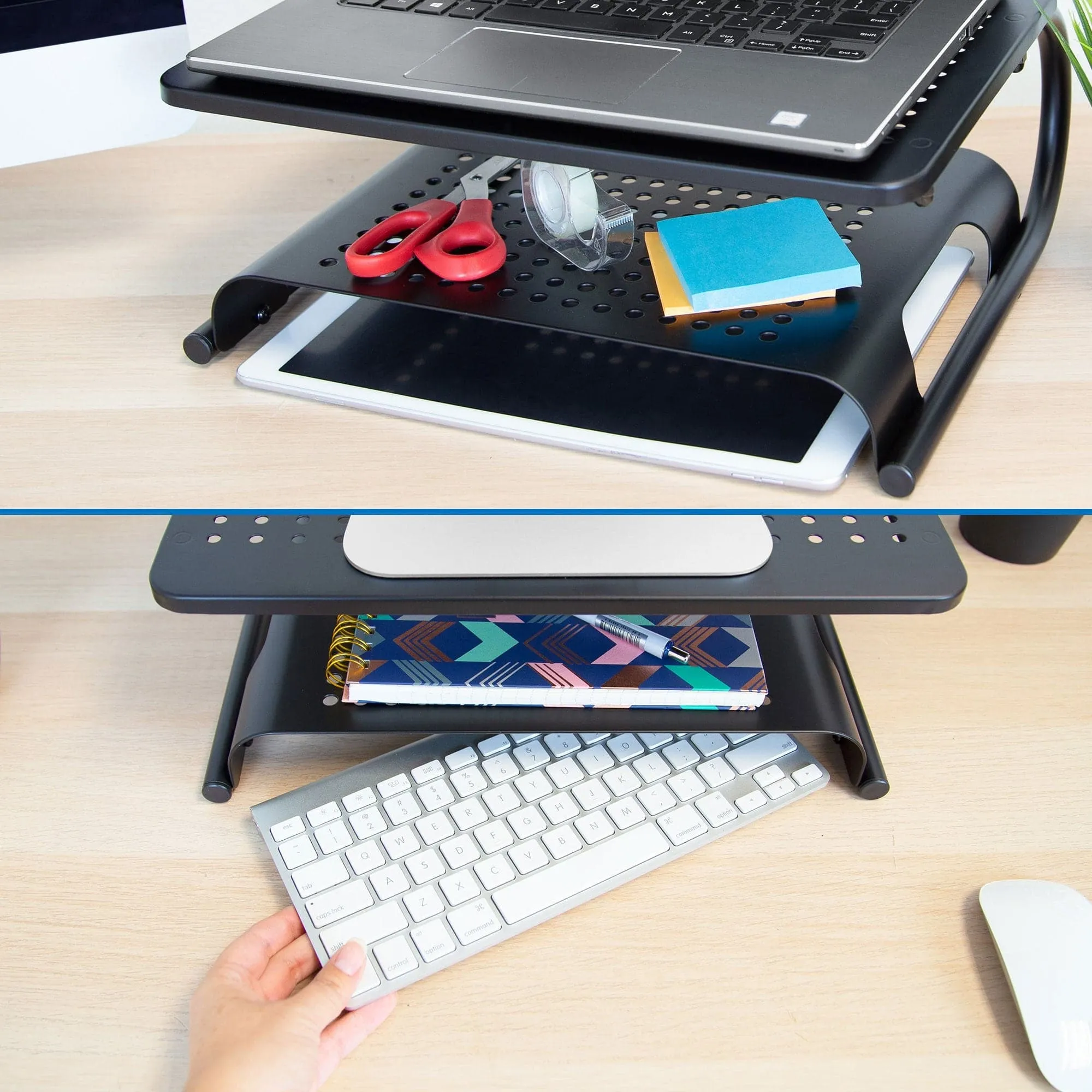 Two Tier Monitor Stand with Shelf