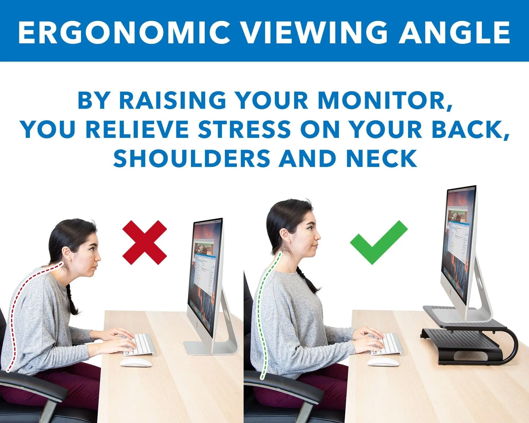 Two Tier Monitor Stand with Shelf