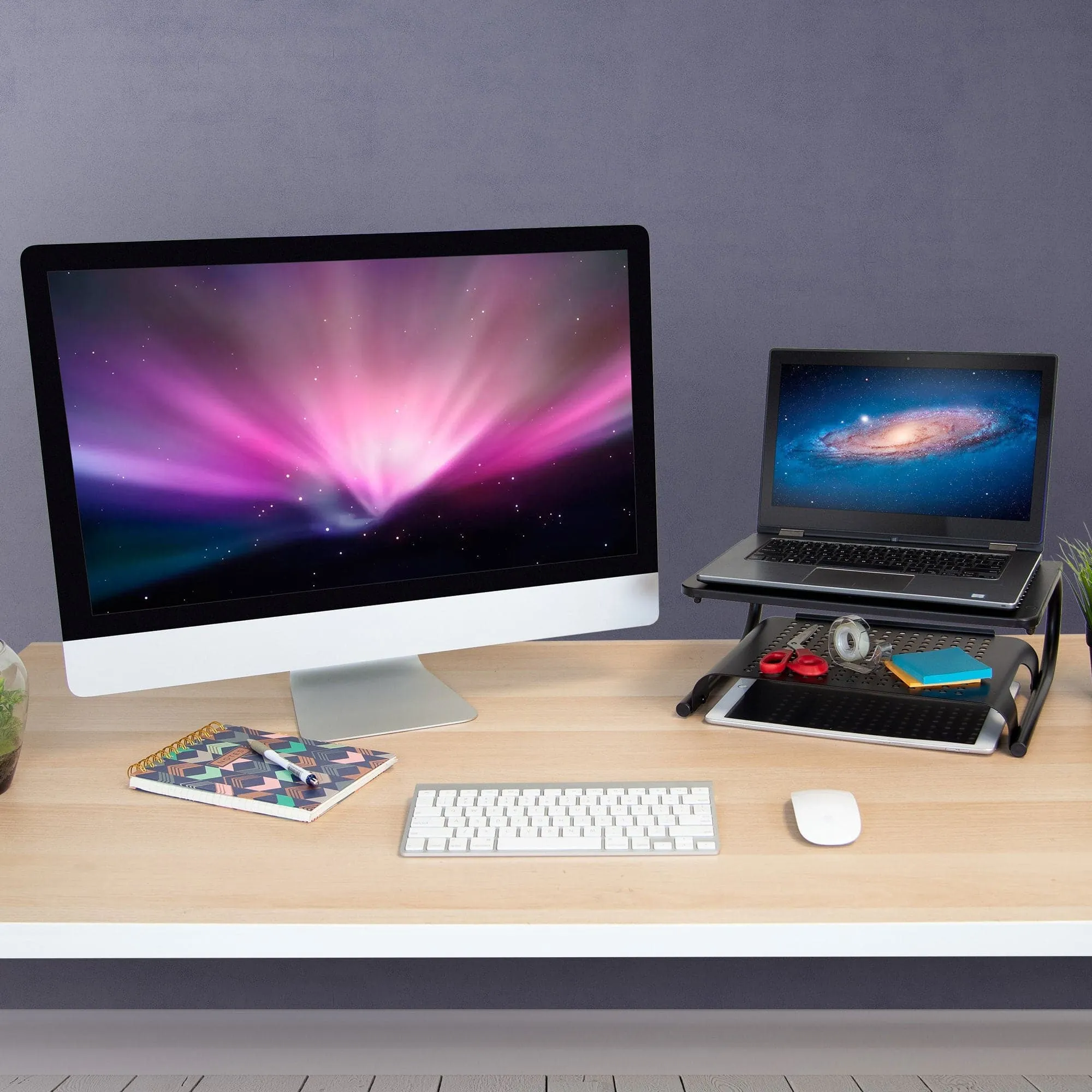 Two Tier Monitor Stand with Shelf
