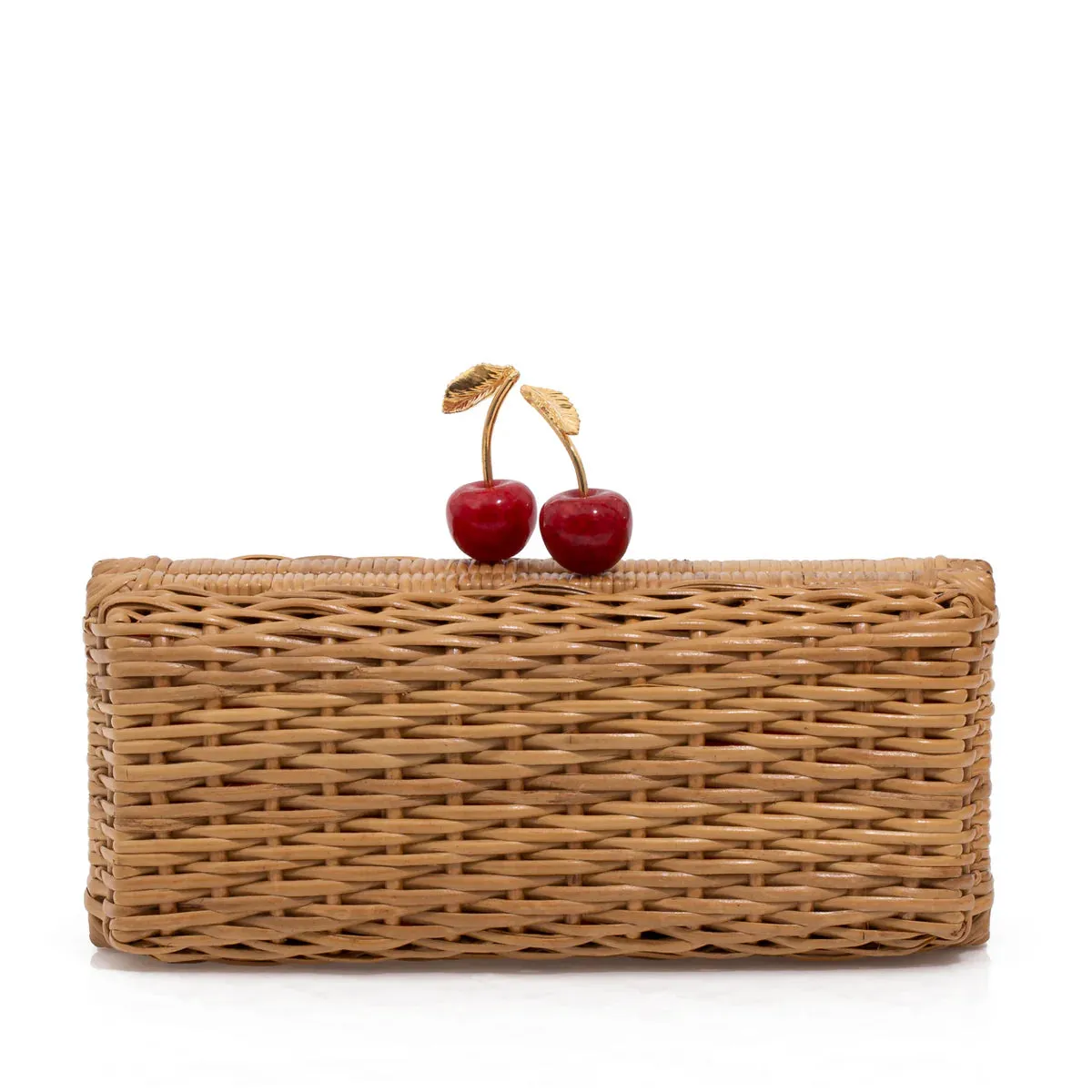 WAIWAI WOVEN CHERRY CLUTCH