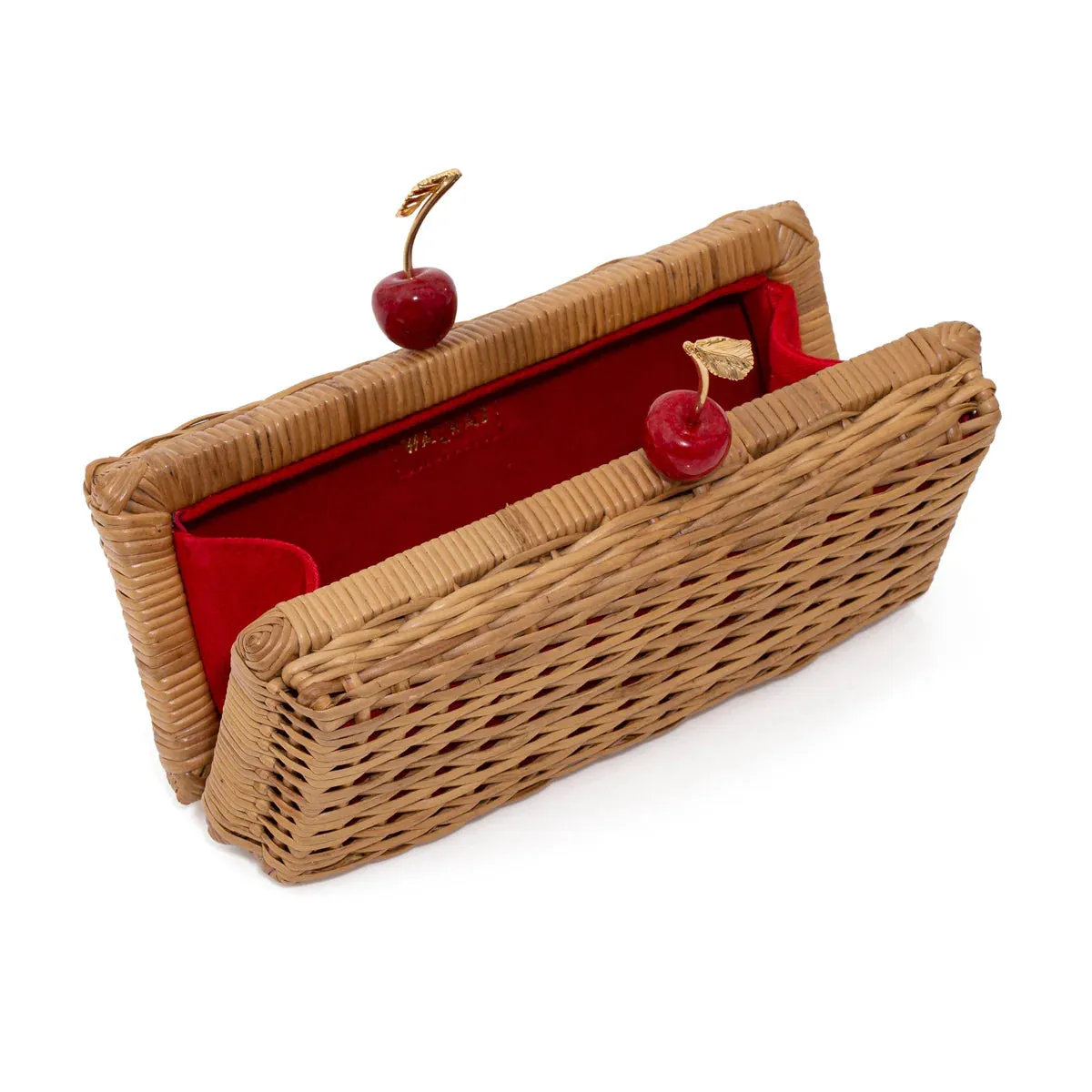 WAIWAI WOVEN CHERRY CLUTCH