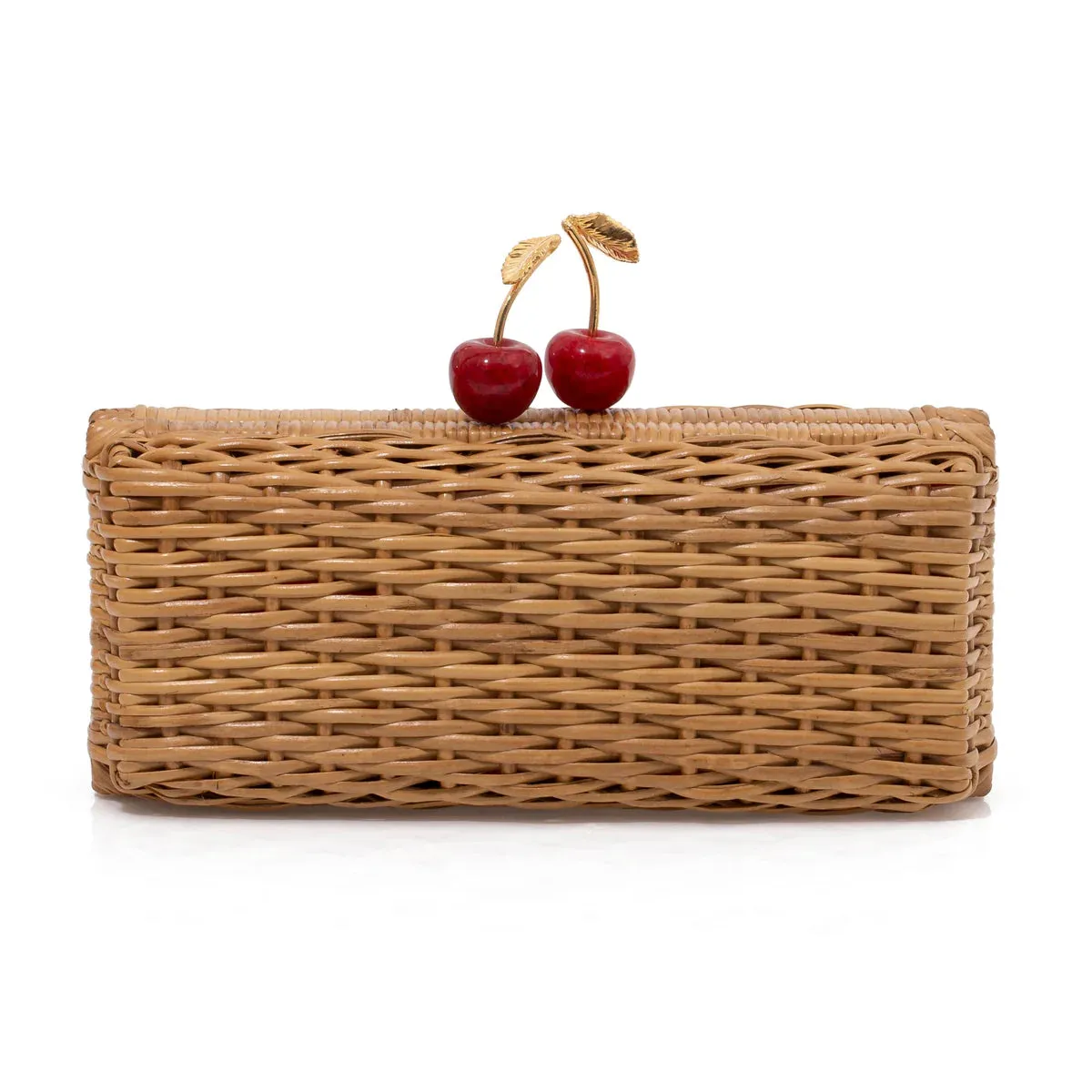 WAIWAI WOVEN CHERRY CLUTCH